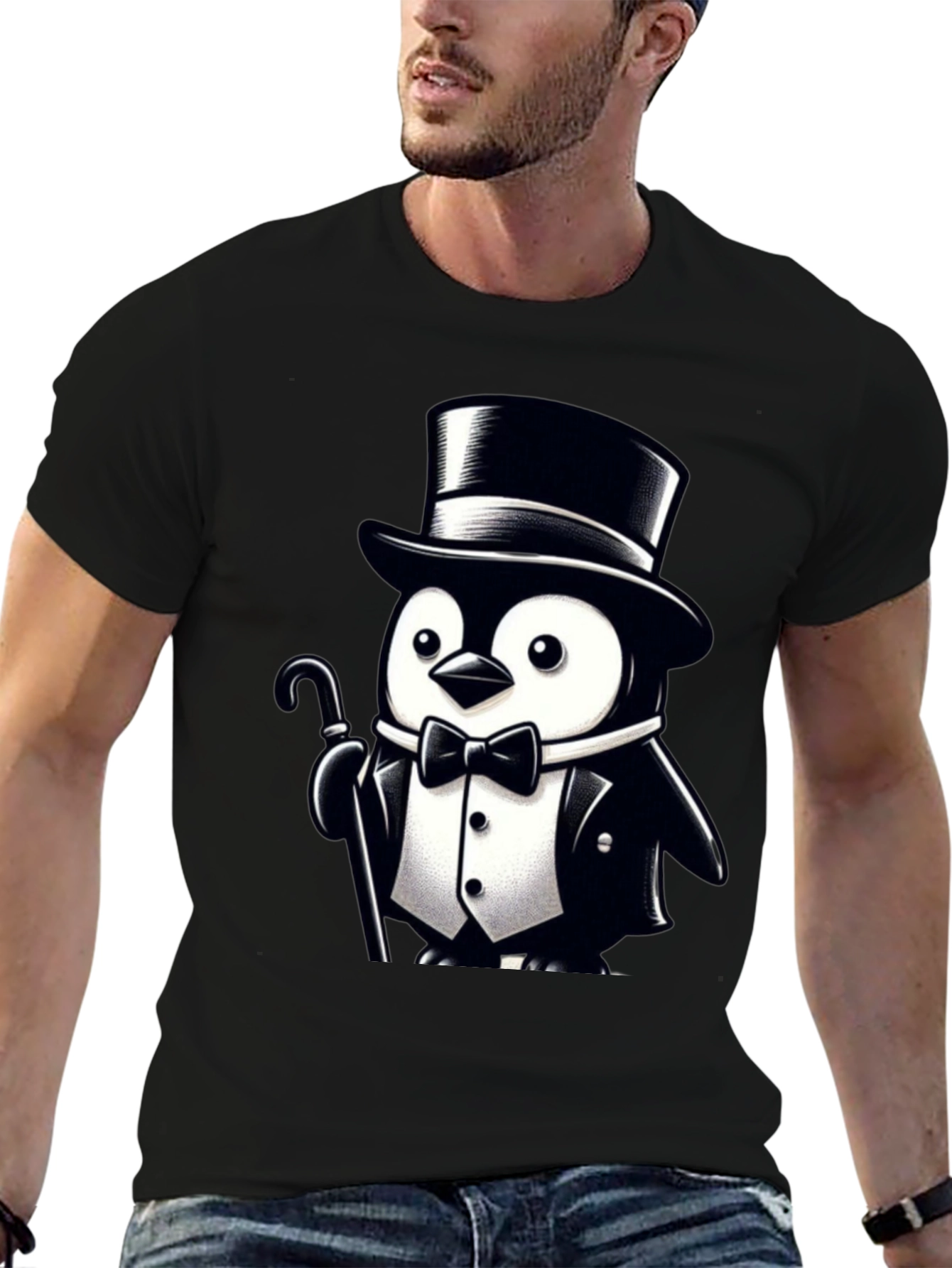 Black Penguin Tuxedo Graphic Tee - Classy Cool view 6
