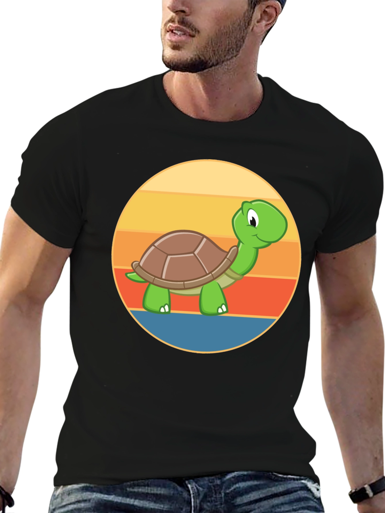 Black Turtle T-Shirt - Cute Cartoon Animal Tee view 6