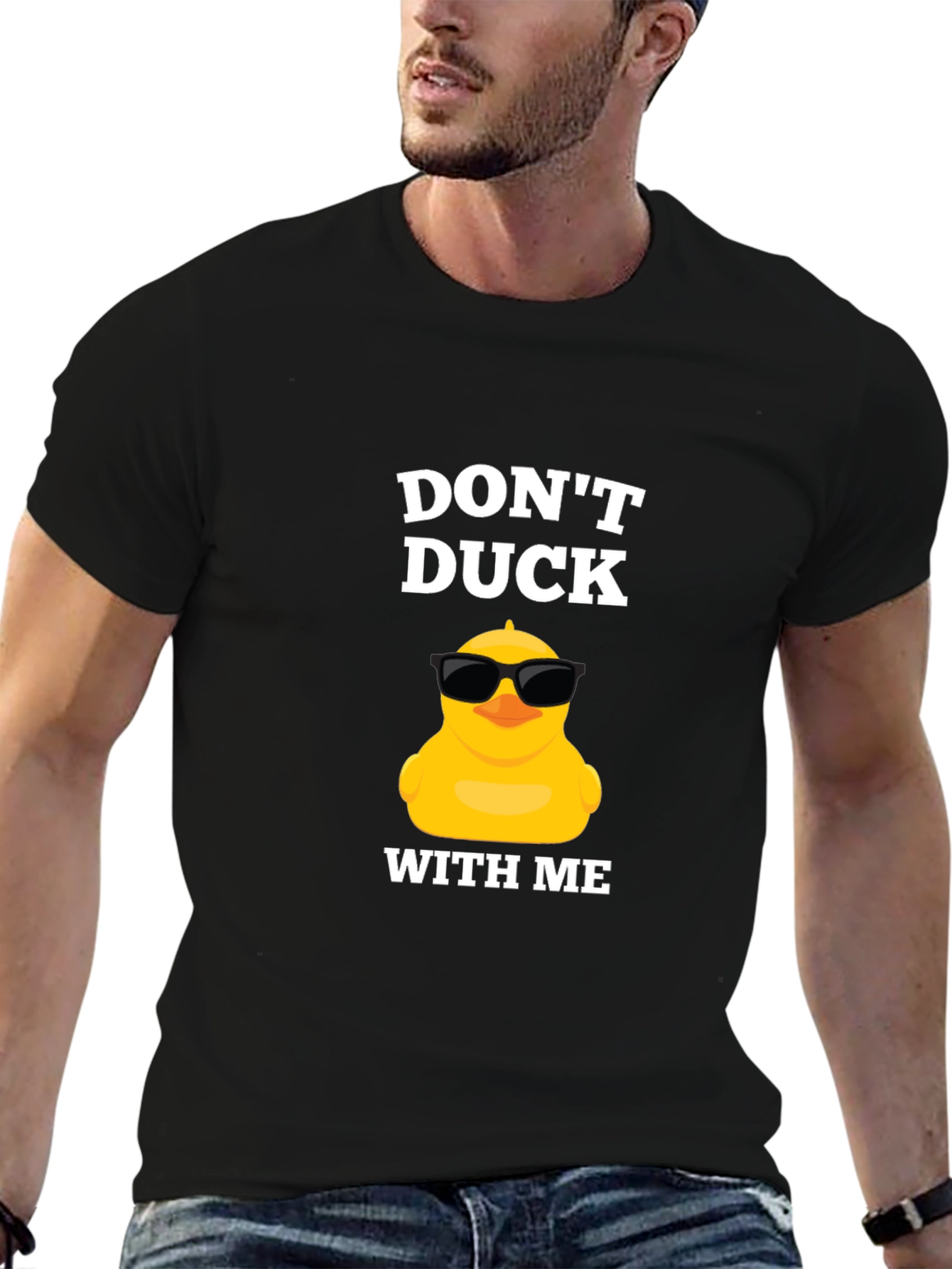Black Don't Duck With Me Funny Graphic Tee view 6