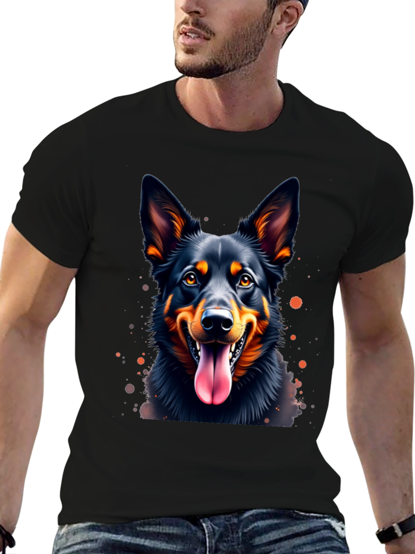 Black Dog Lover's Black T-Shirt view 6