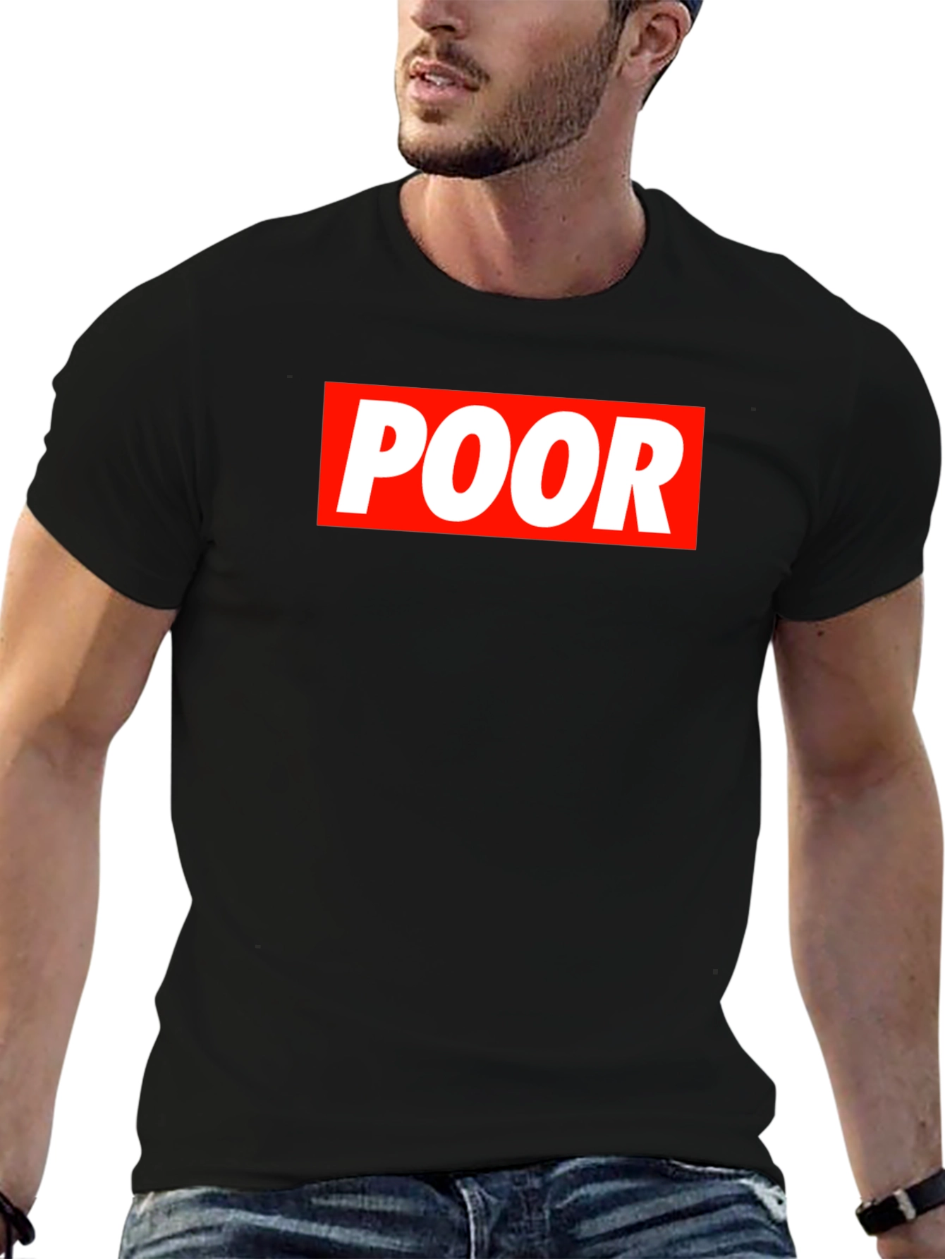 Black POOR Graphic T-Shirt - Streetwear Fashion Tee view 6