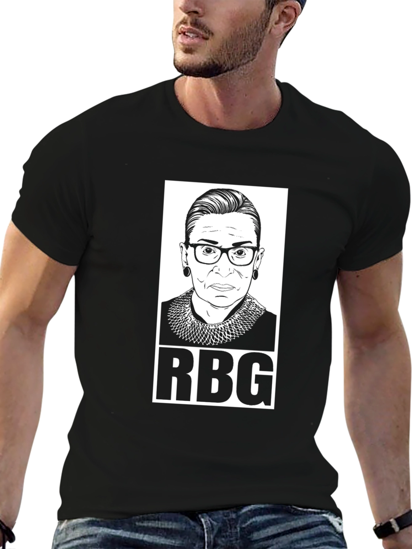 Black RBG Graphic Tee - Black Unisex T-Shirt view 6