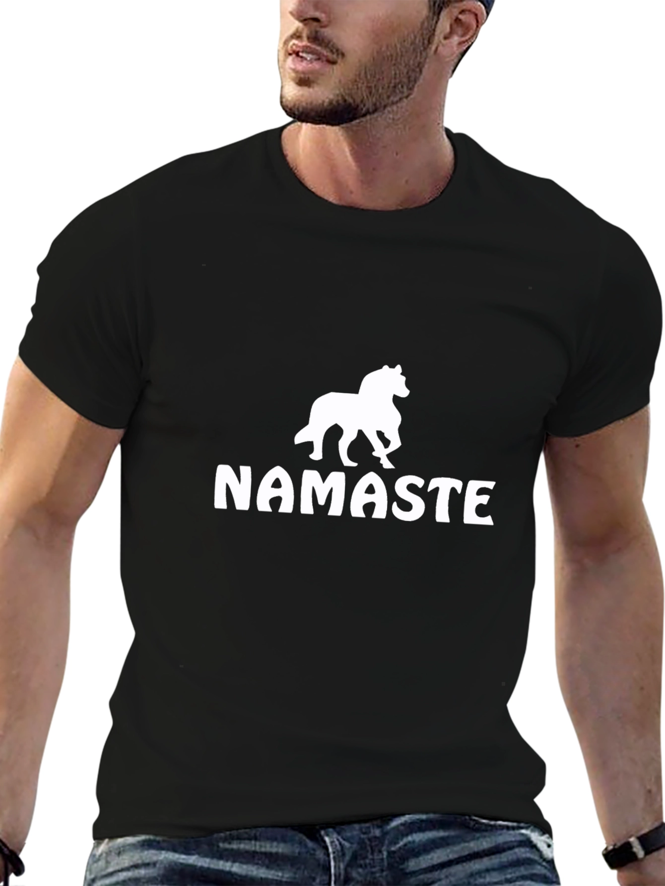 Black Namaste Horse T-Shirt -  Black Unisex Tee view 6