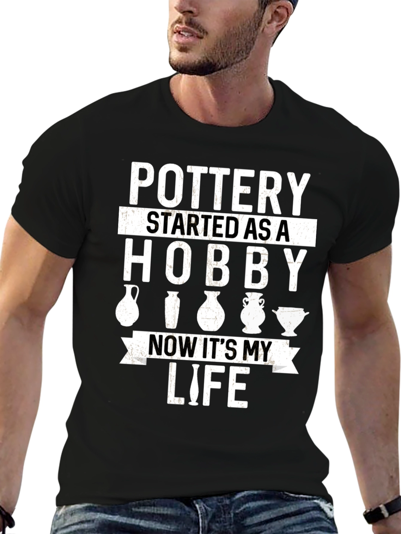Black Pottery Hobby Life Graphic Tee view 6