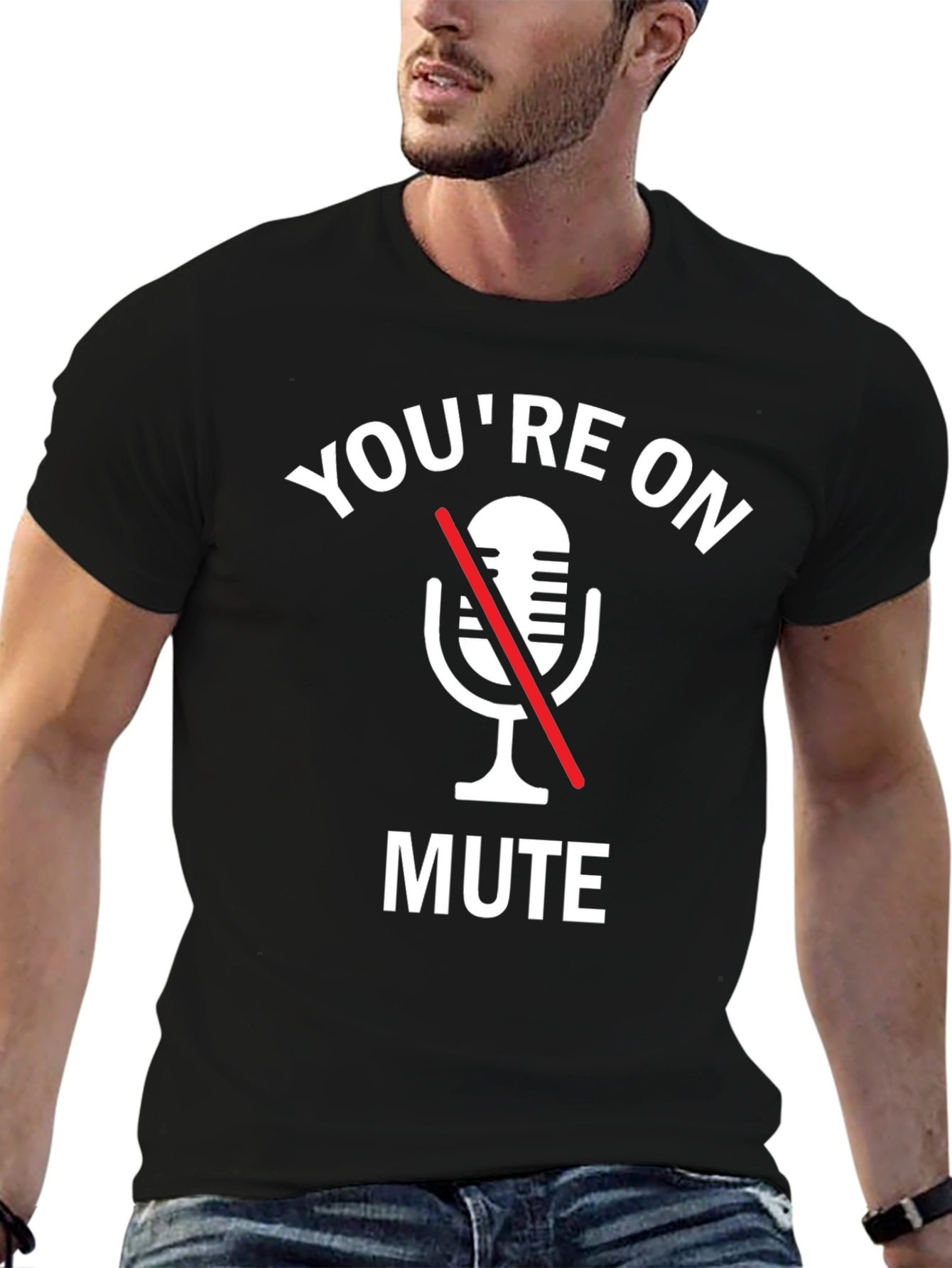 Black You're on Mute Black Graphic Tee view 6