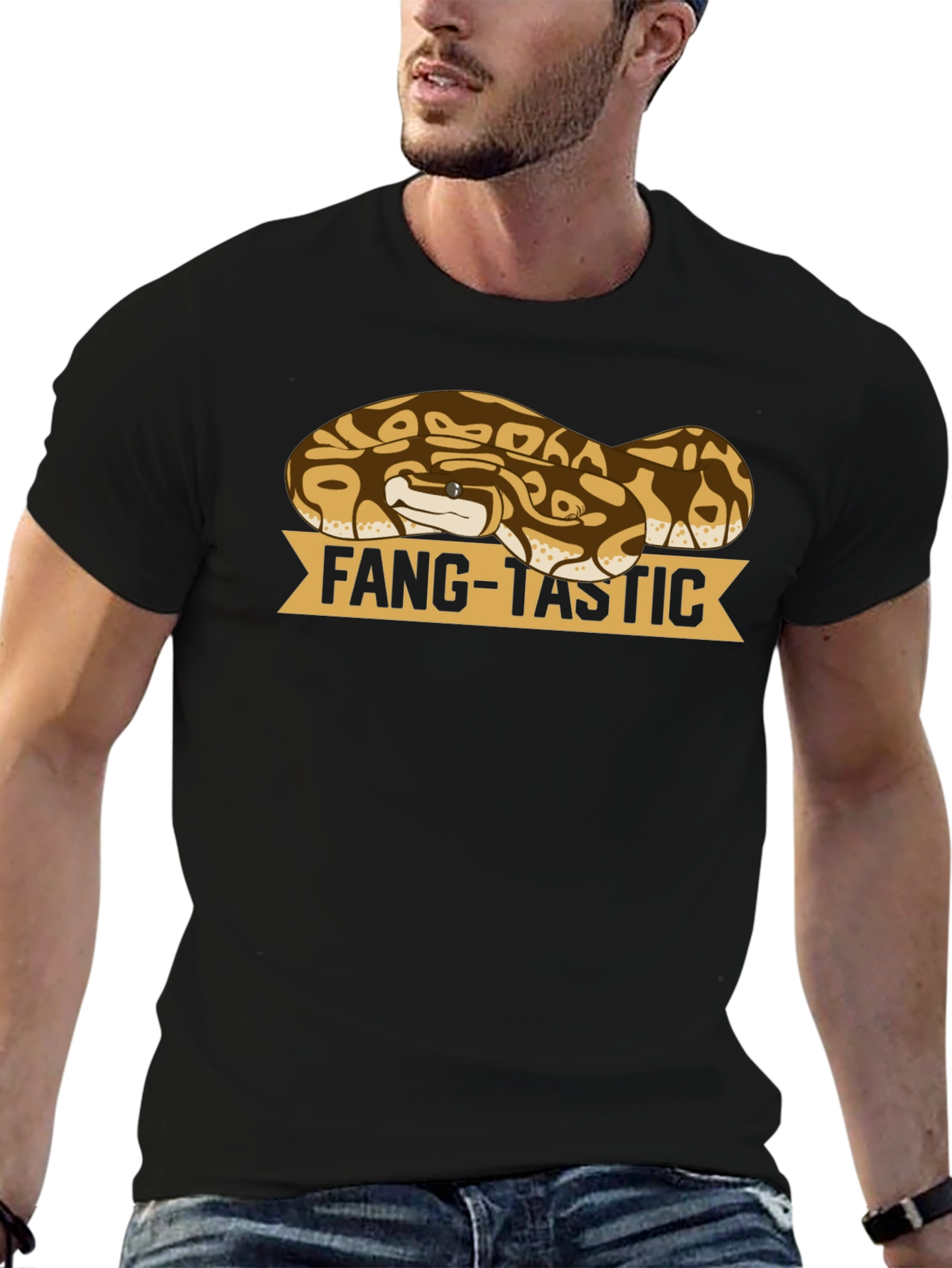 Black Fang-Tastic Snake T-Shirt - Reptile Lover Tee view 6