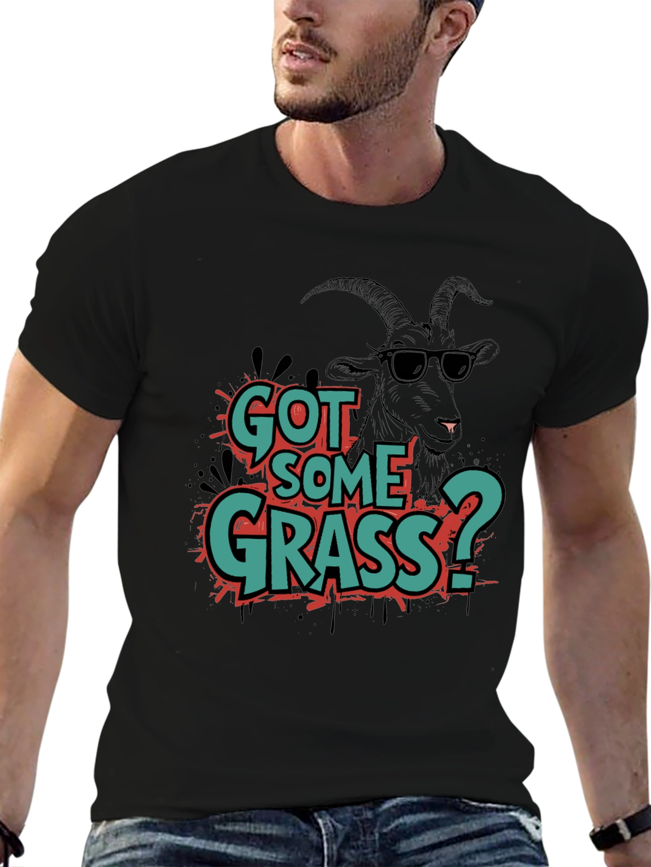 Black Got Some Grass? Graphic Tee view 6