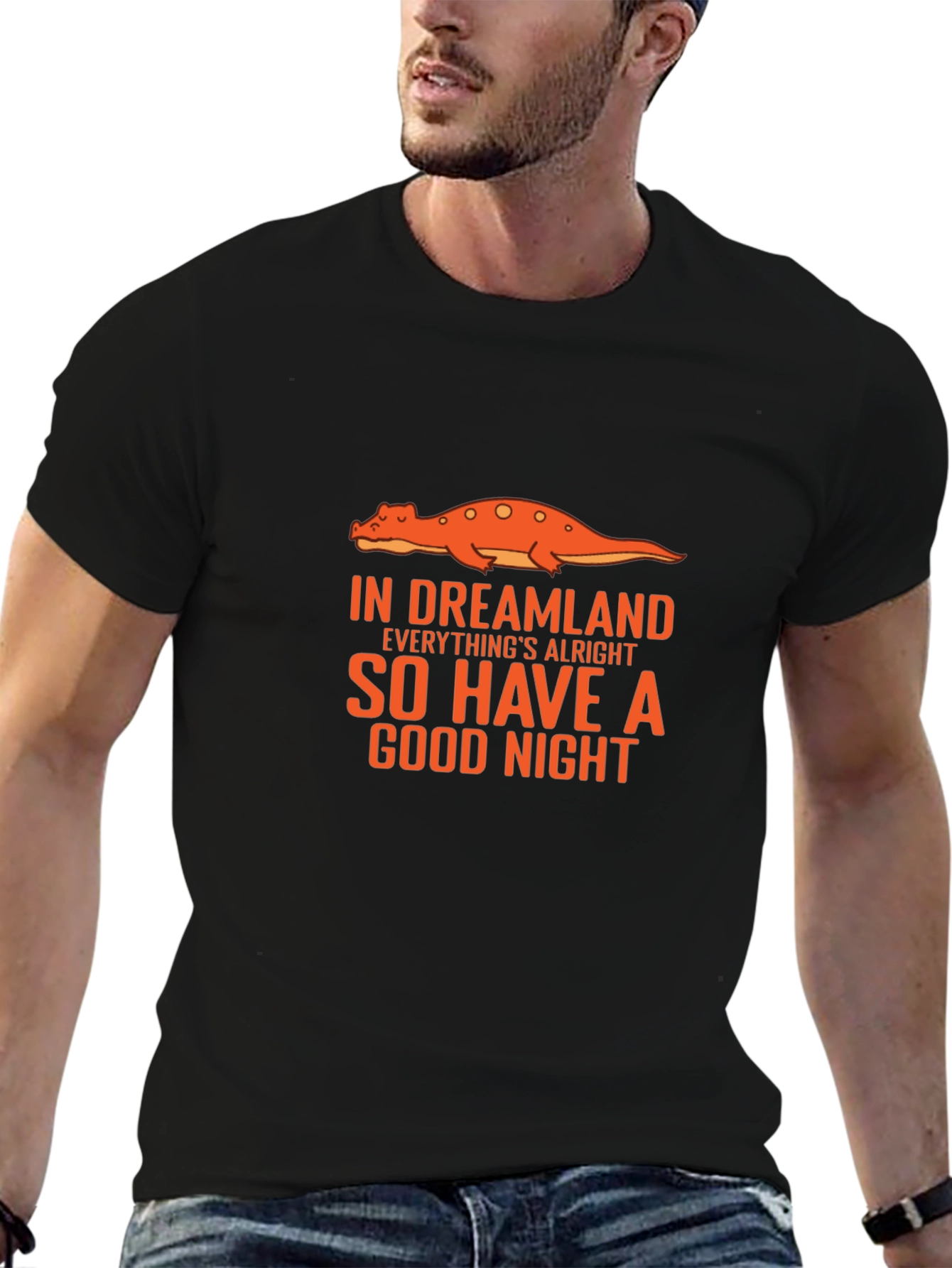Black Dreamland Dinosaur Graphic T-Shirt view 6