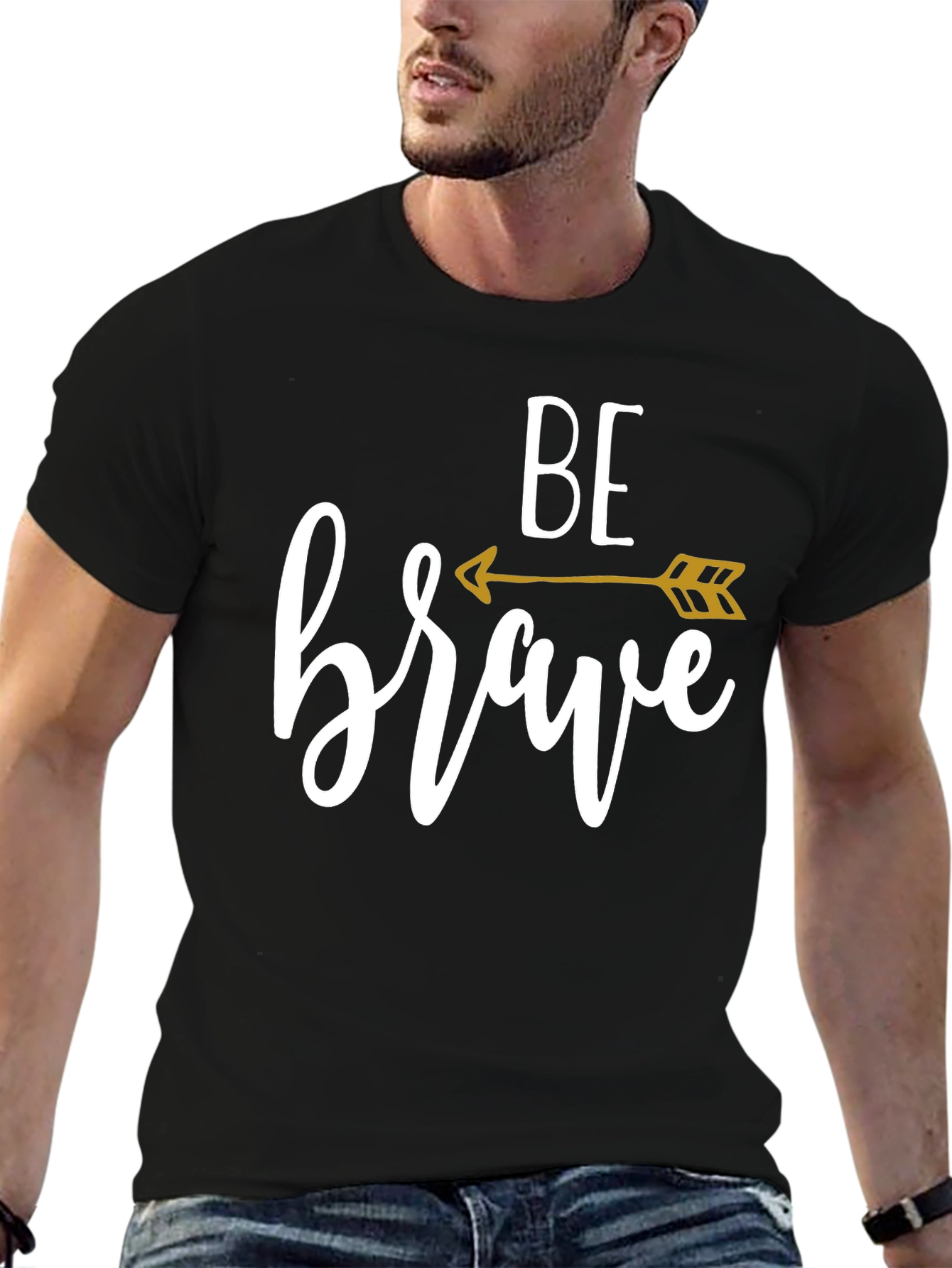 Black Be Brave Arrow Graphic Tee - Black T-Shirt view 6
