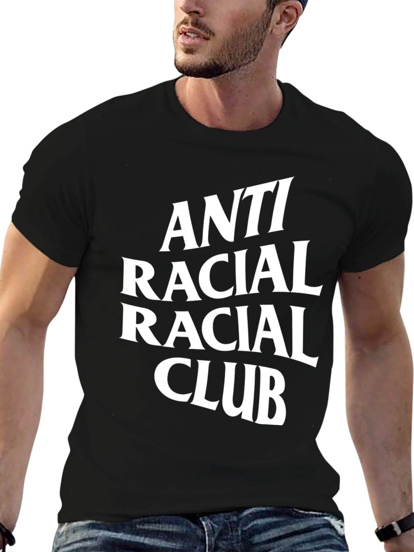 Black Anti Racial Racial Club T-Shirt view 6