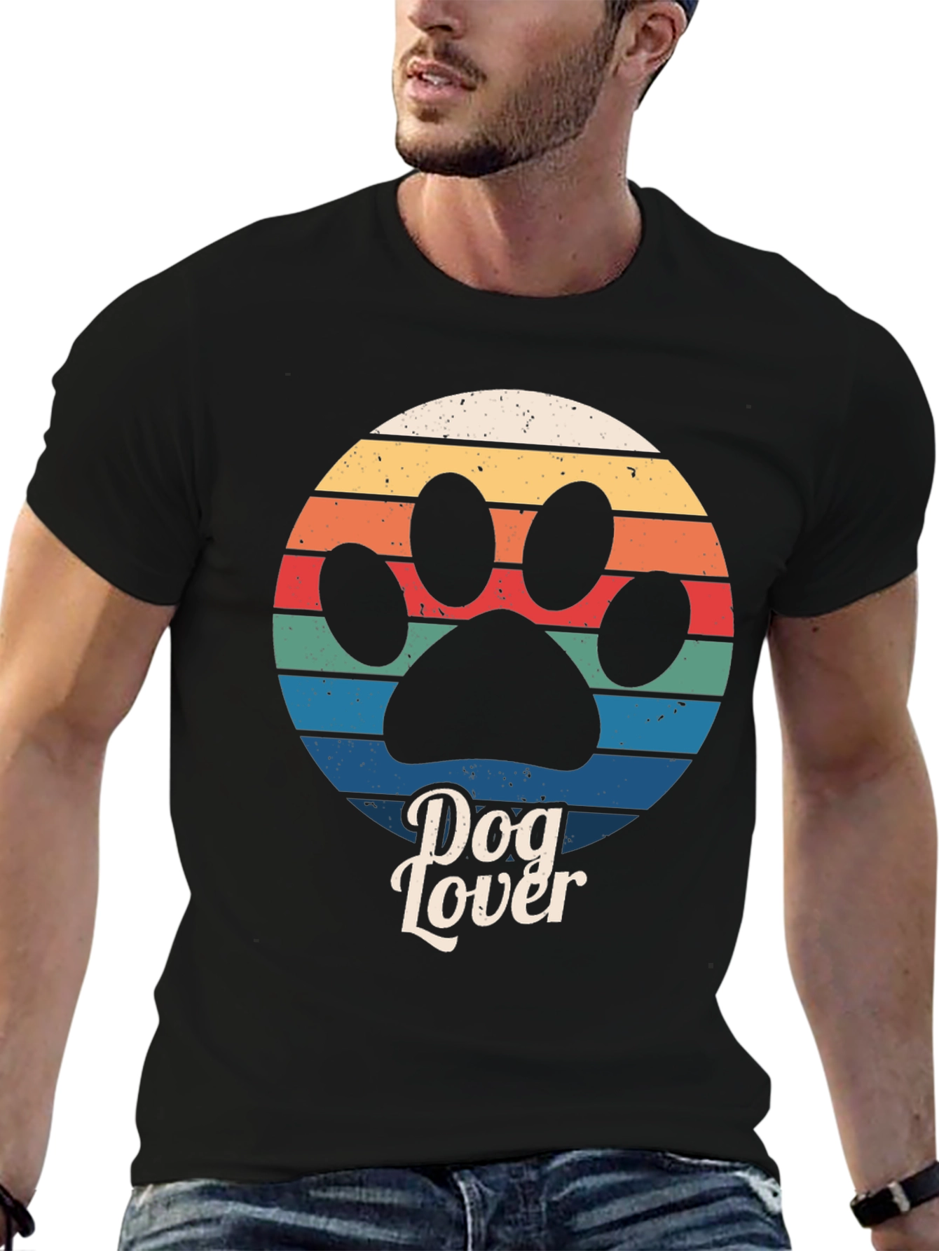 Black Dog Lover Retro T-Shirt view 6