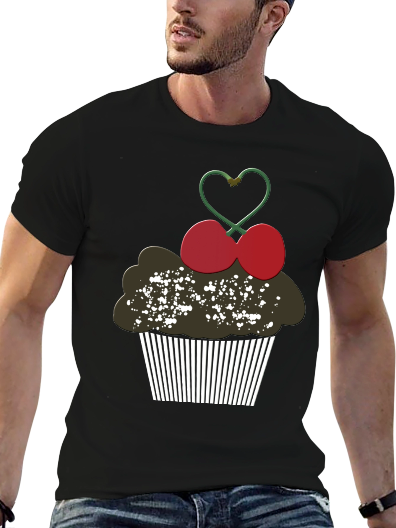 Black Cupcake Graphic Tee - Sweet Treat Shirt view 6