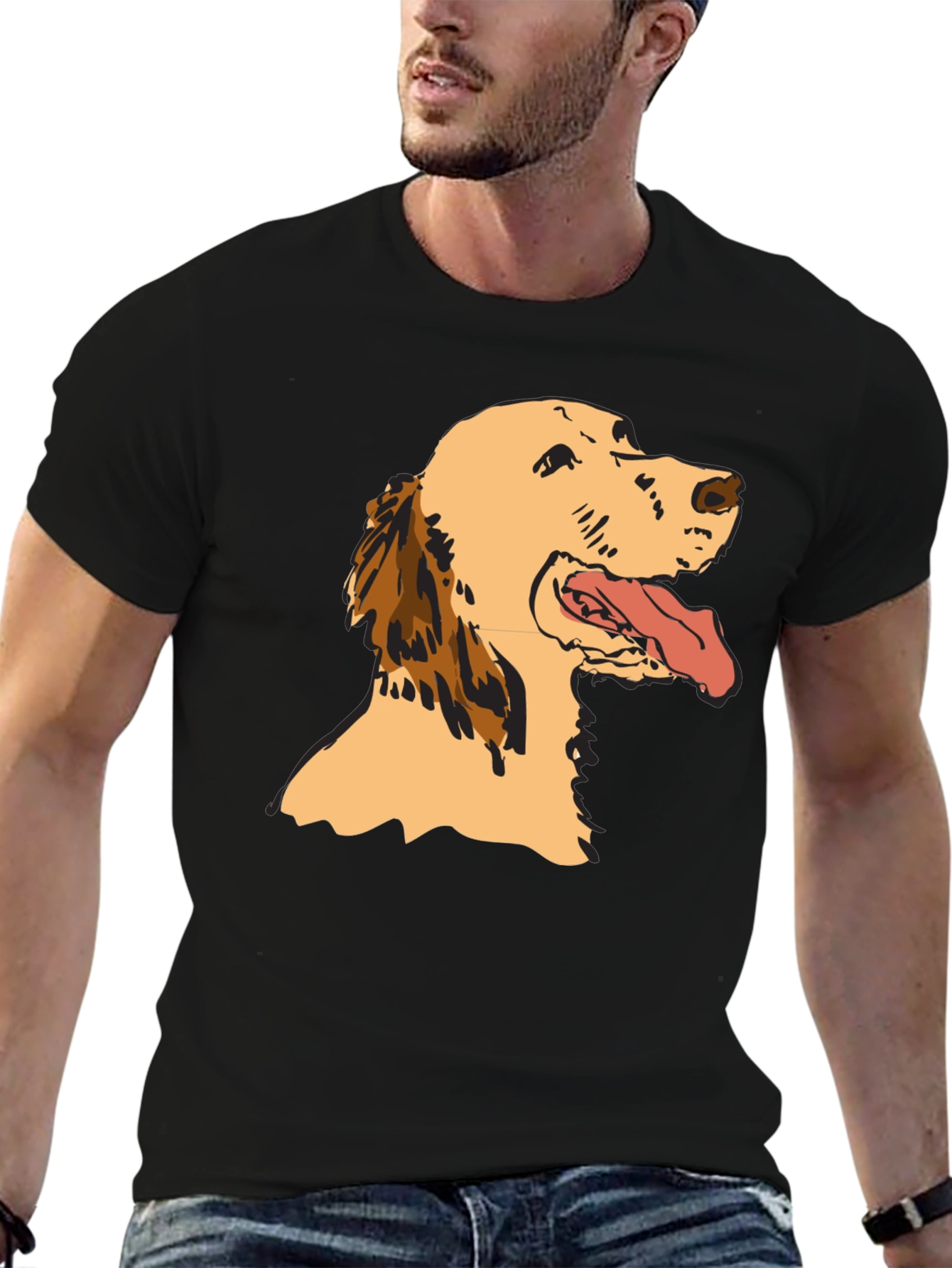 Black Dog Graphic Tee - Black Cotton T-Shirt view 6