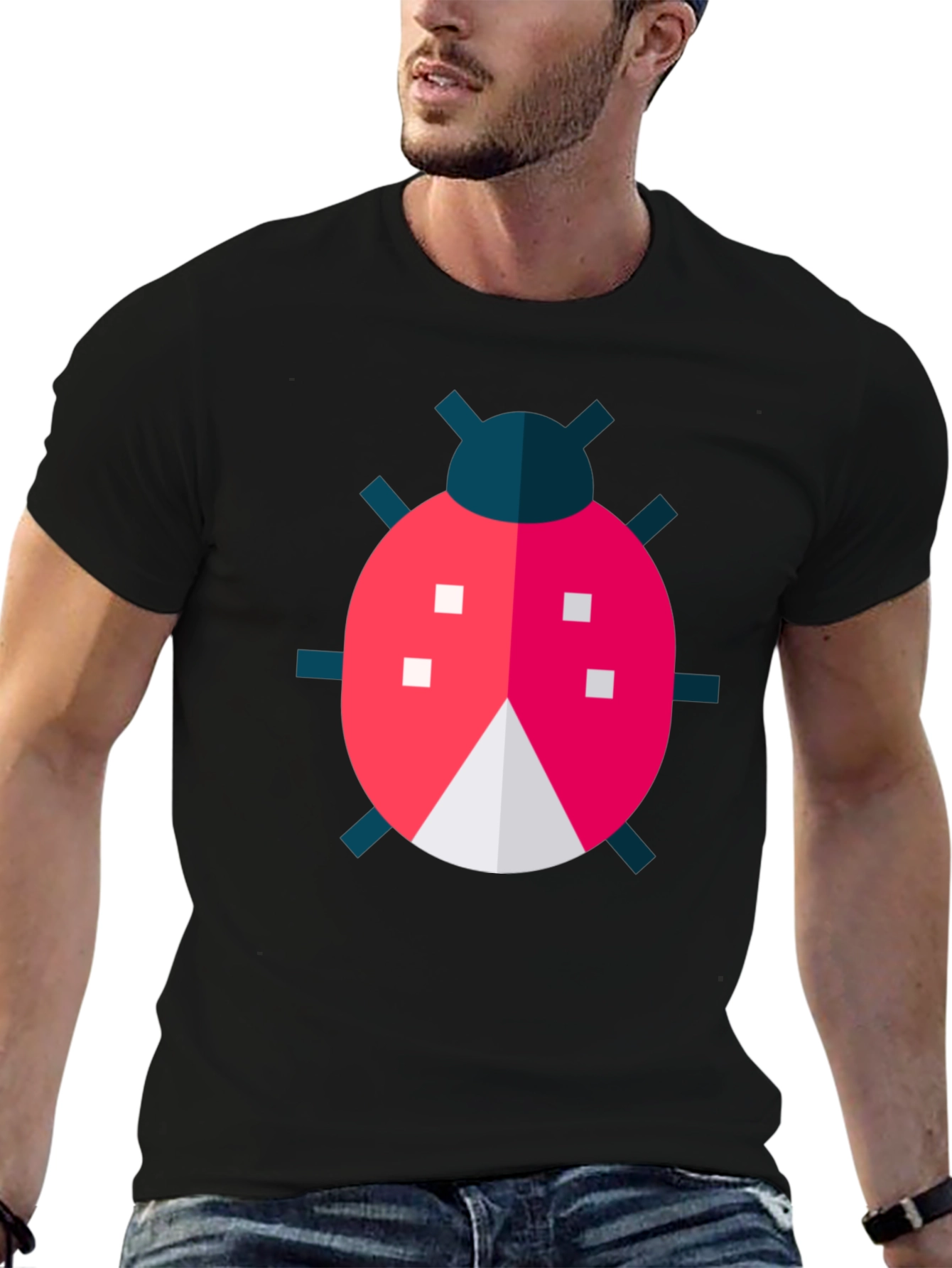 Black Ladybug Graphic T-Shirt - Fun & Stylish view 6