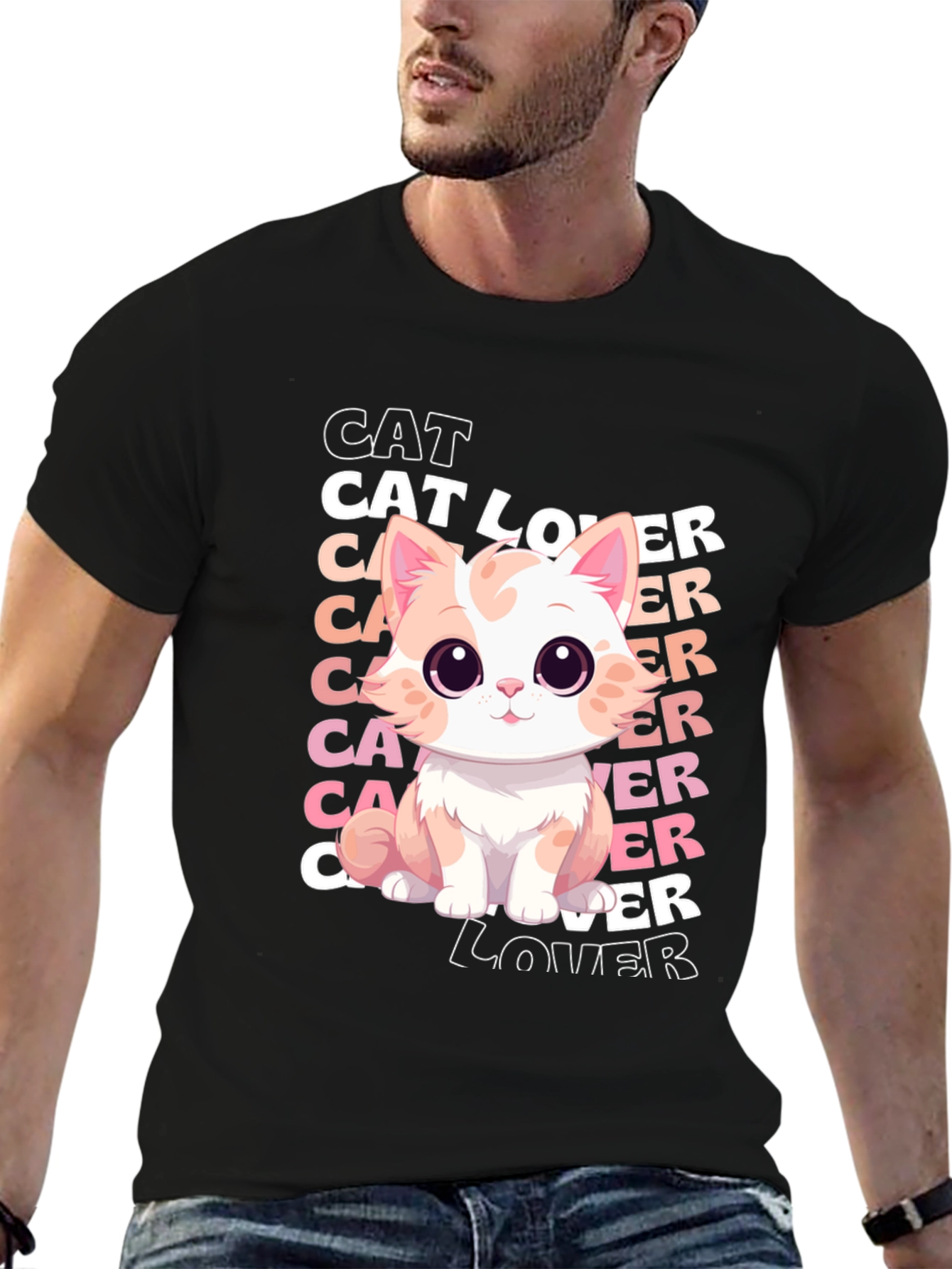 Black Cat Lover T-Shirt Cute Kitty Graphic Tee view 6