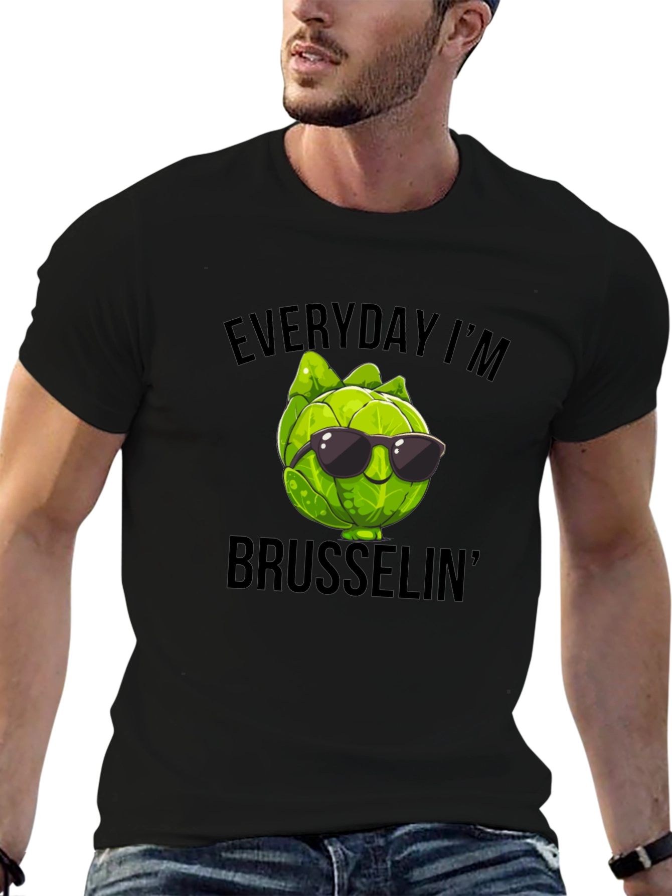 Black Everyday I'm Brusselin' T-Shirt view 6