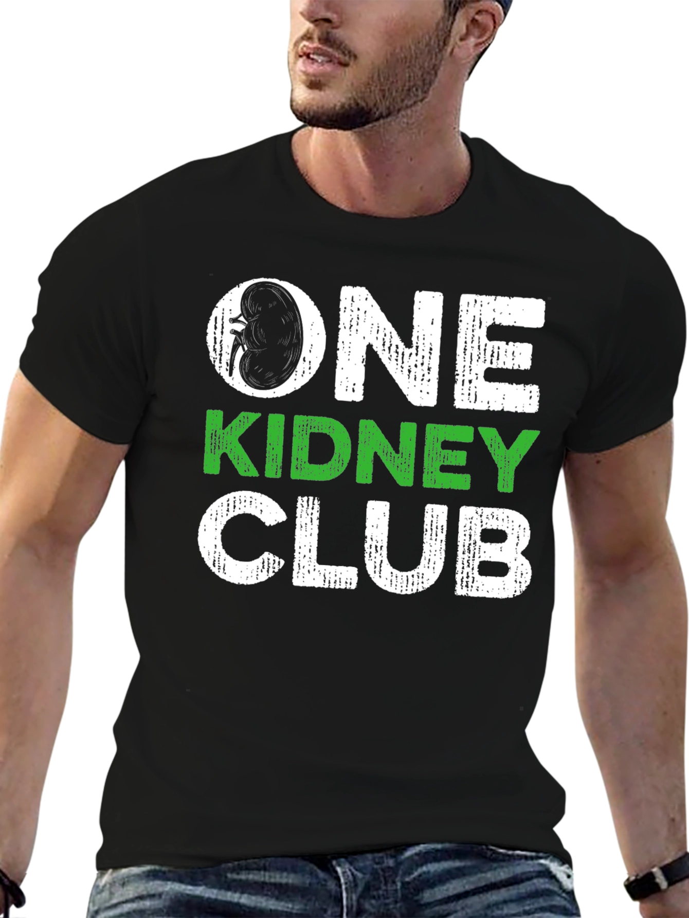 Black One Kidney Club Black T-Shirt view 6