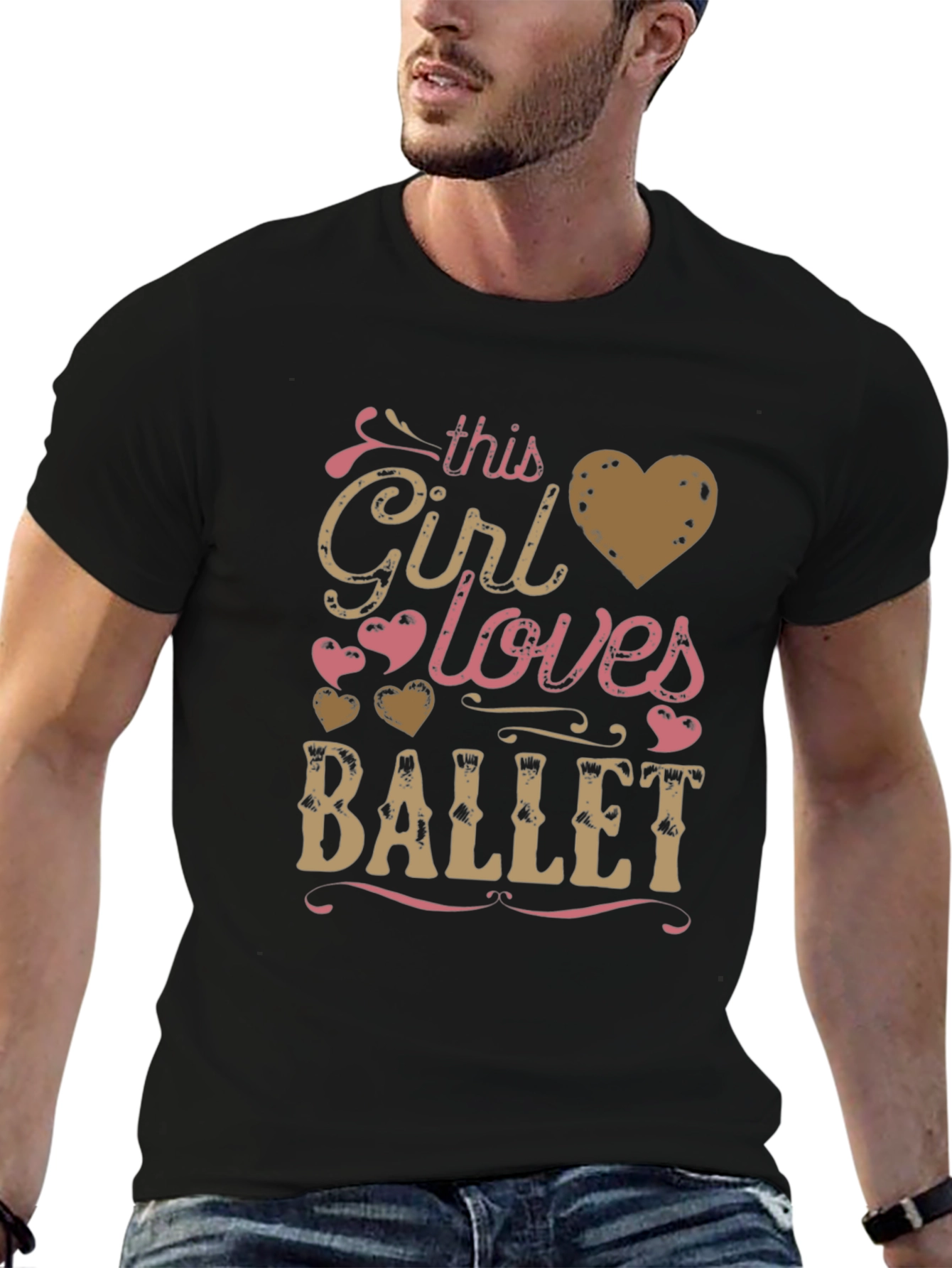 Black This Girl Loves Ballet Black T-Shirt view 6