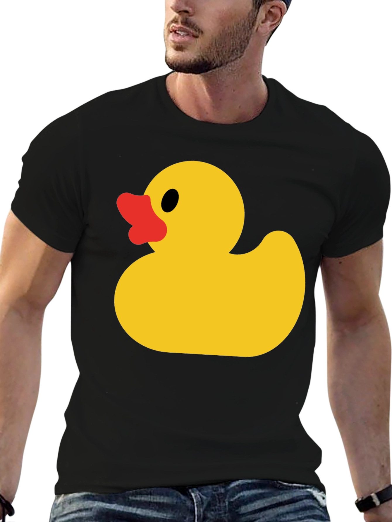 Black Rubber Duck Graphic T-Shirt - Black Cotton Tee view 6