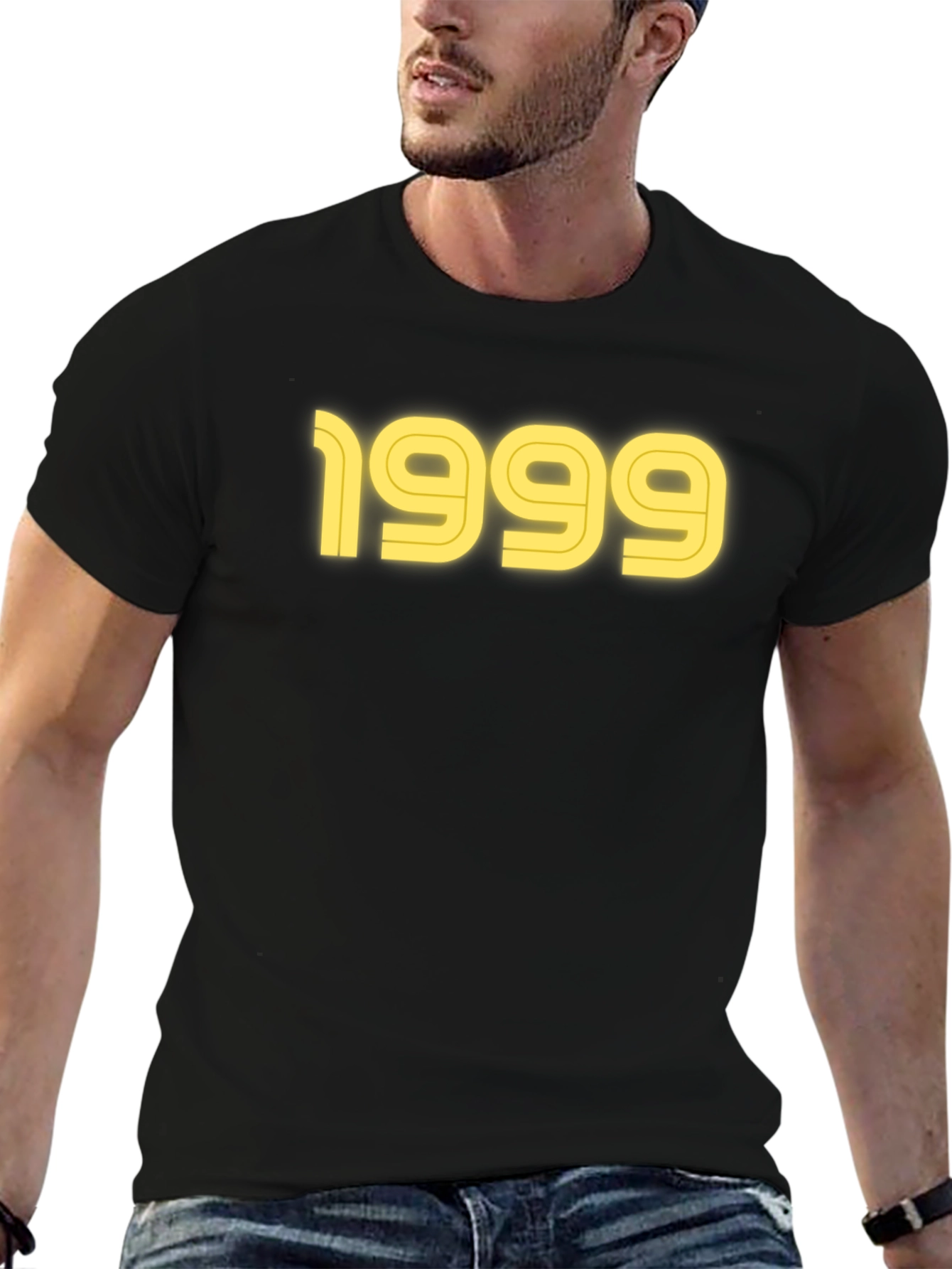 Black 1999 Graphic Tee - Black Cotton T-Shirt view 6