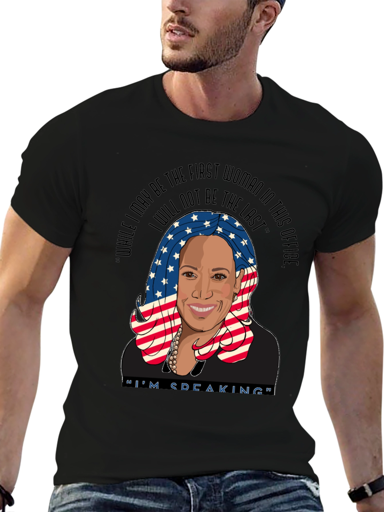 Black Kamala Harris "I'm Speaking" Graphic Tee view 6