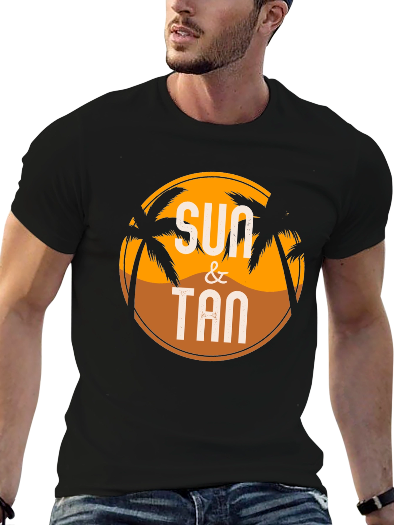 Black Sun & Tan Graphic T-Shirt view 6
