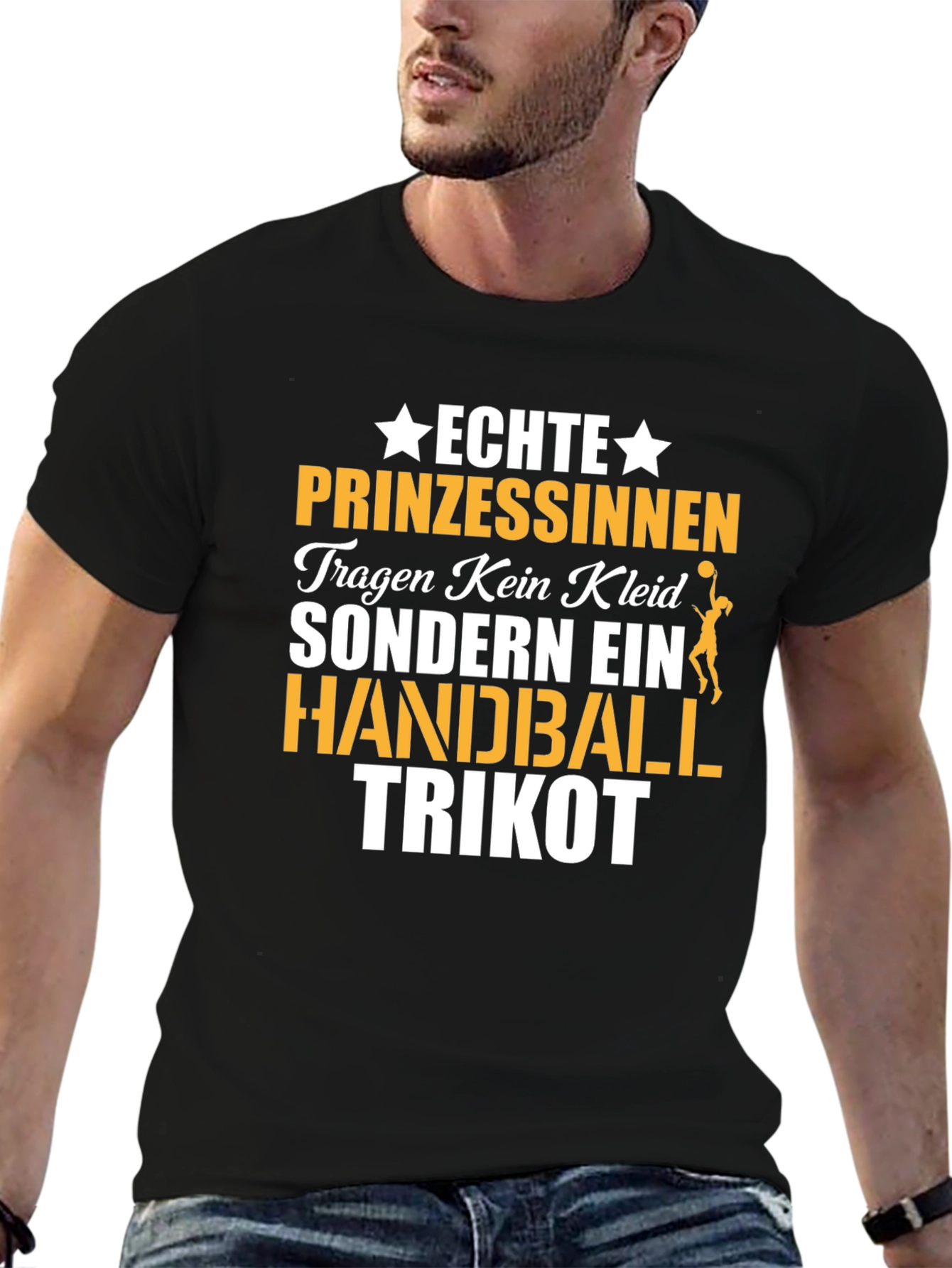 Black Handball Princess T-Shirt - Funny German Slogan Tee view 6
