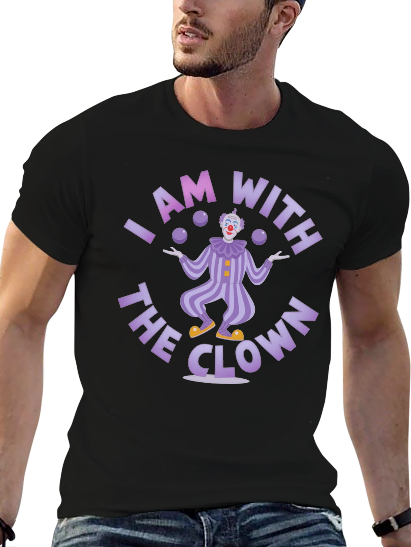 I am With the Clown Graphic Tee - Juggling Clown Design - 6