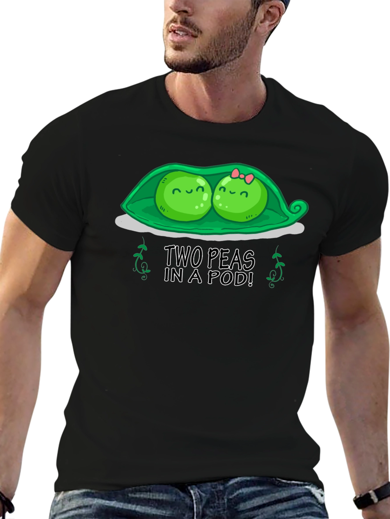 Black Two Peas in a Pod Graphic T-Shirt view 6