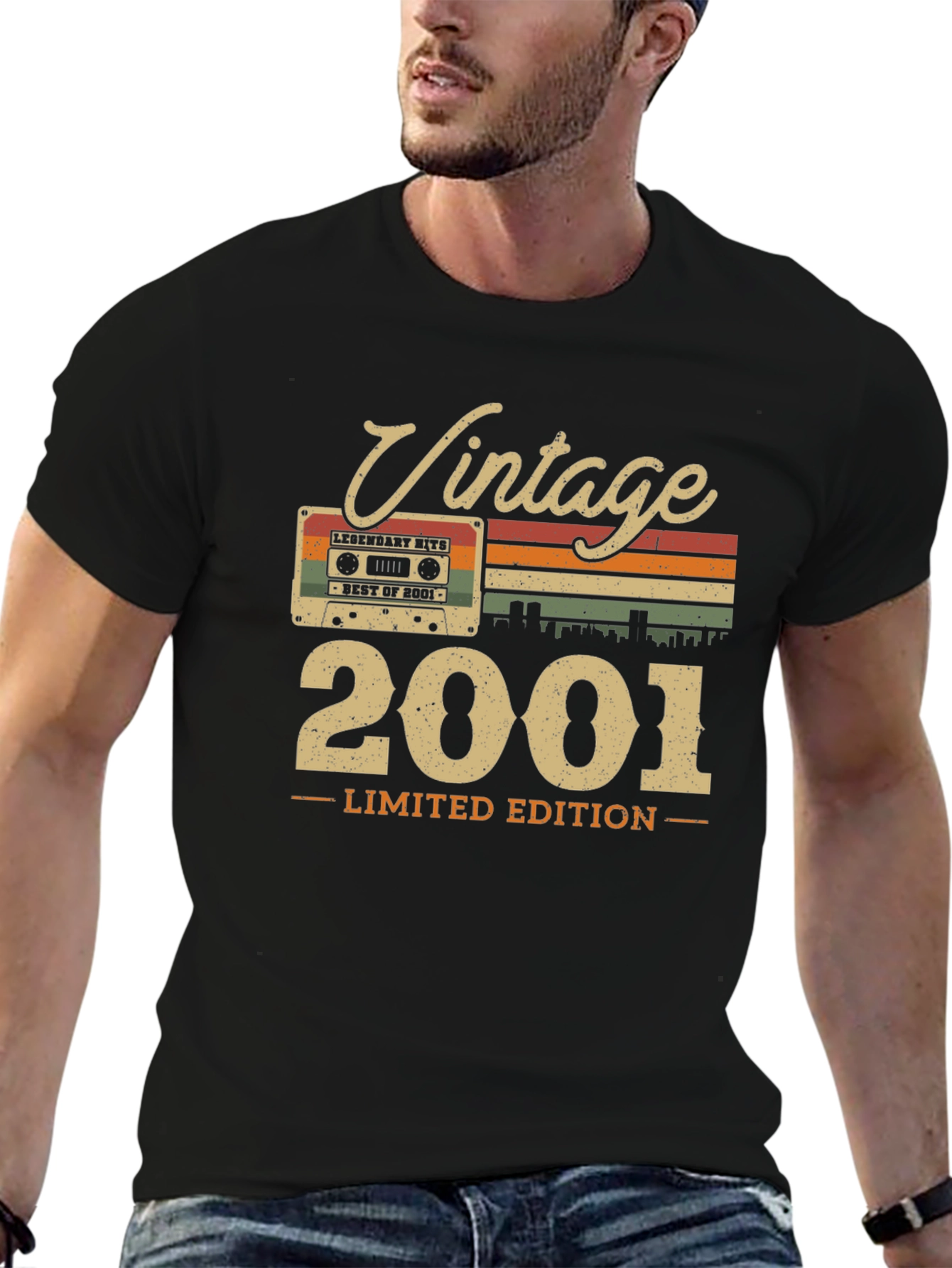 Black Vintage 2001 Limited Edition Cassette Tape T-Shirt view 6