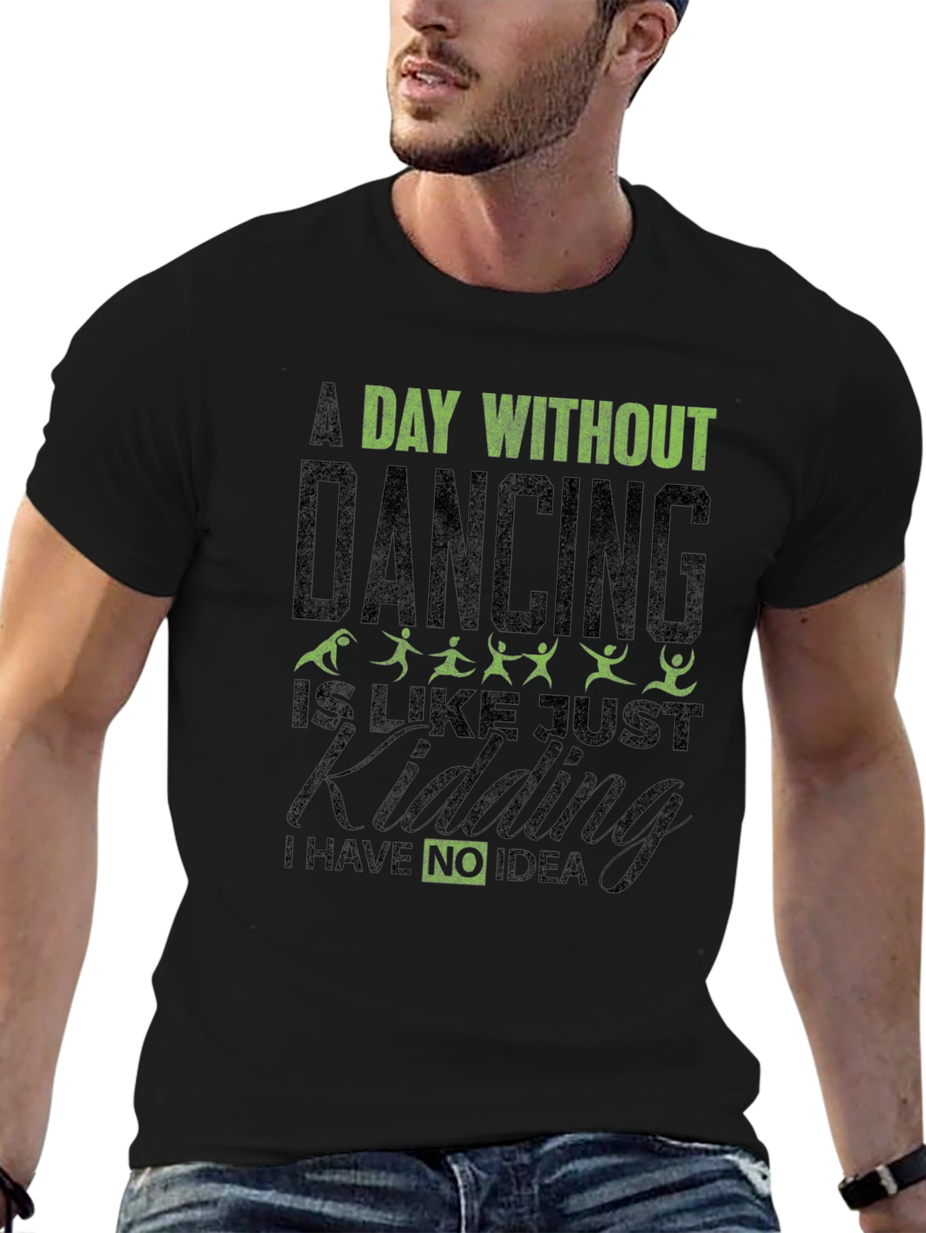 Black Funny Dancing Graphic T-Shirt view 6