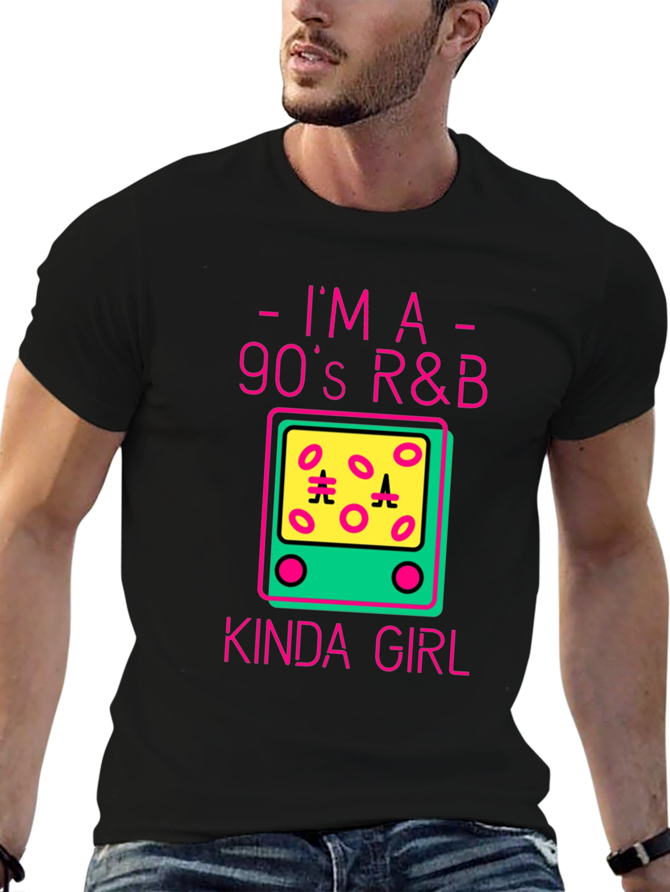 Black I'm a 90's R&B Kinda Girl Black Graphic Tee view 6
