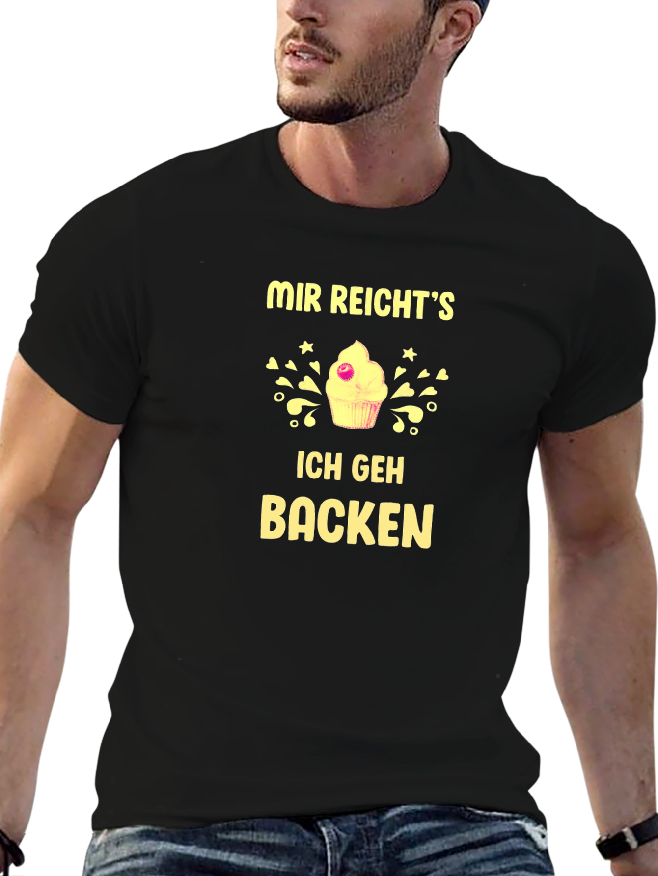 Black Funny Baking T-Shirt - "Mir Reicht's, Ich Geh Backen" view 6
