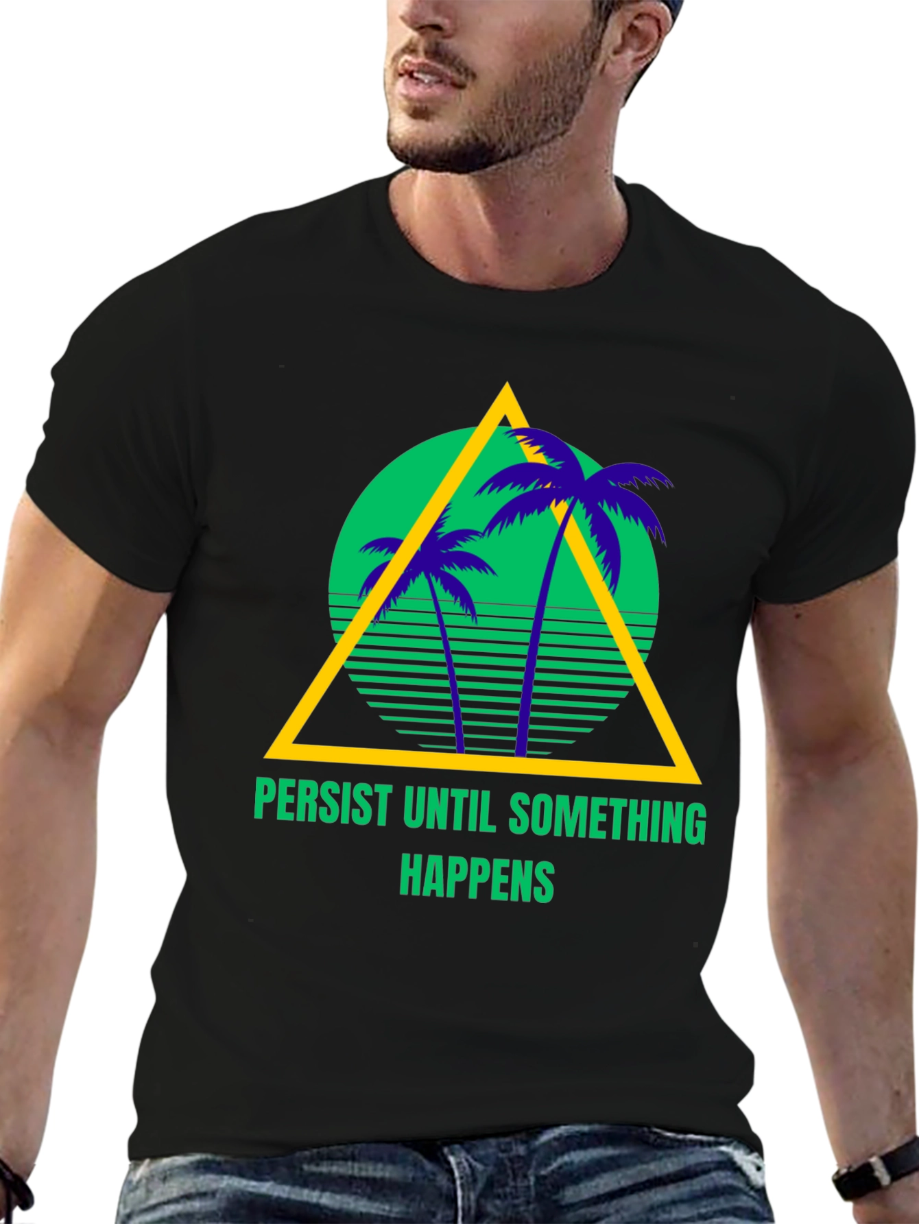 Black Persist Until Something Happens Graphic Tee view 6