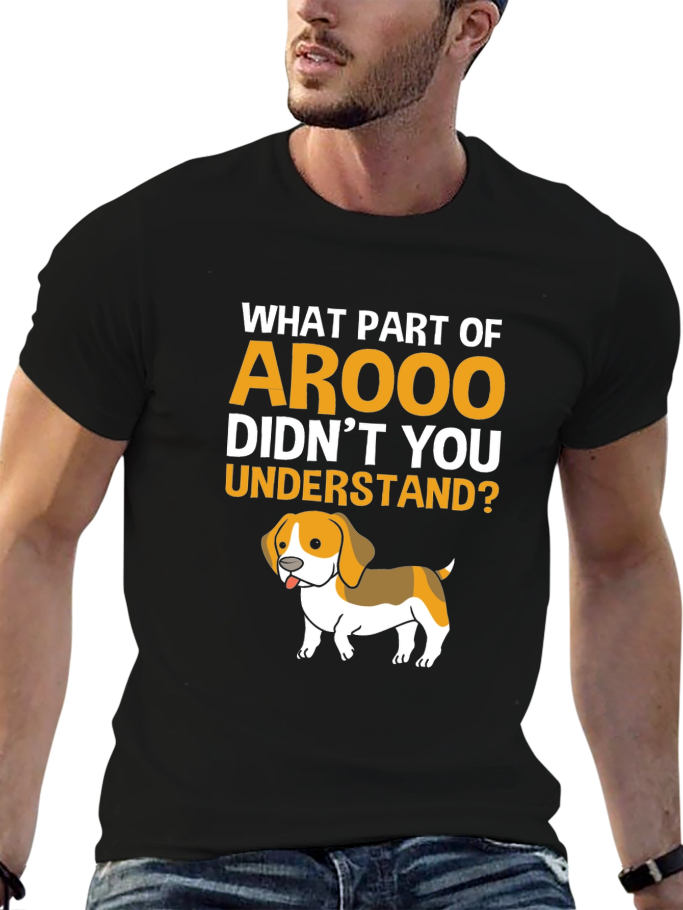 Arooo Dog Graphic T-Shirt - Humor Tee - 6