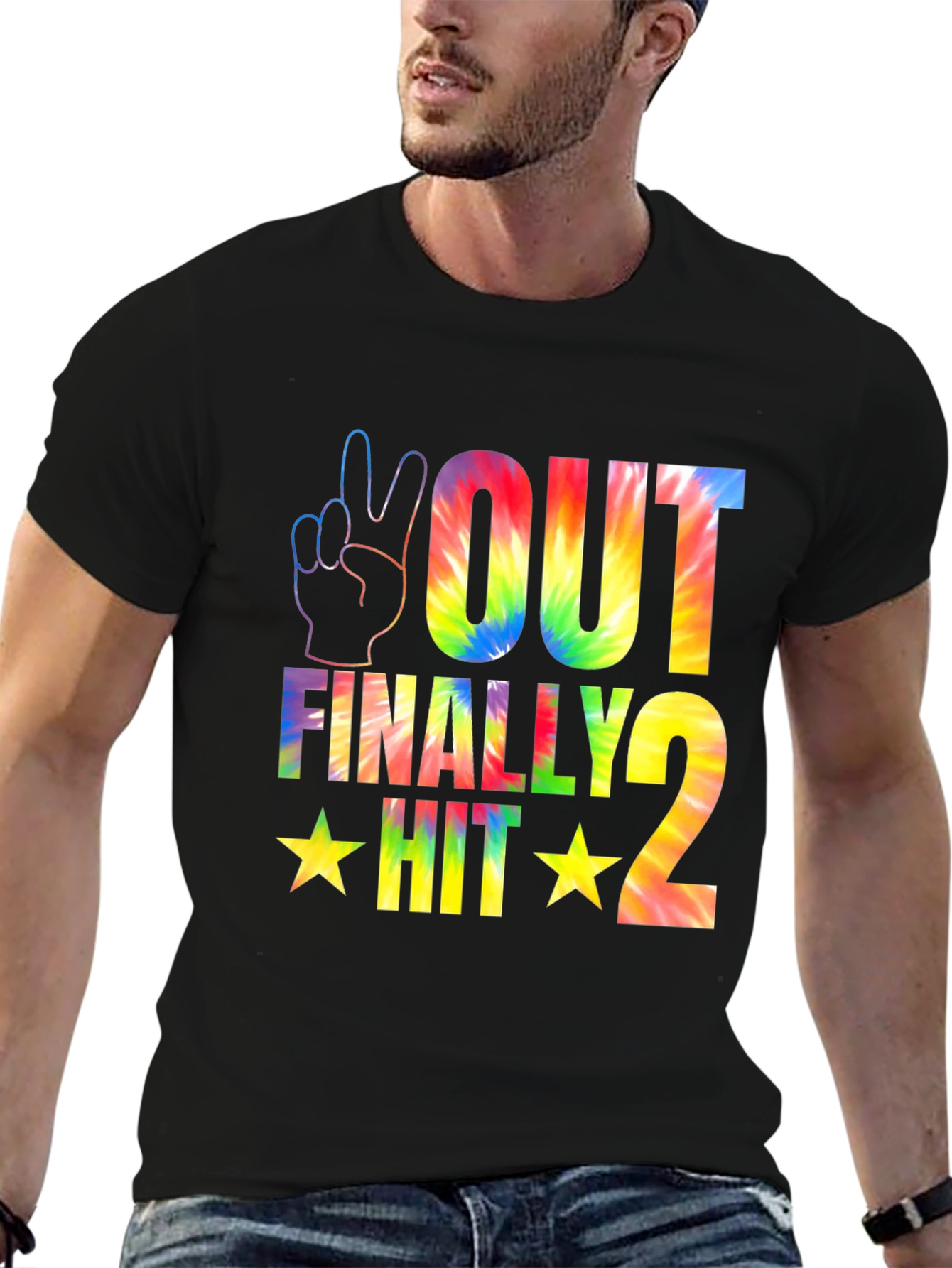 Black Peace Out Finally Hit 2 Tie Dye T-Shirt view 6