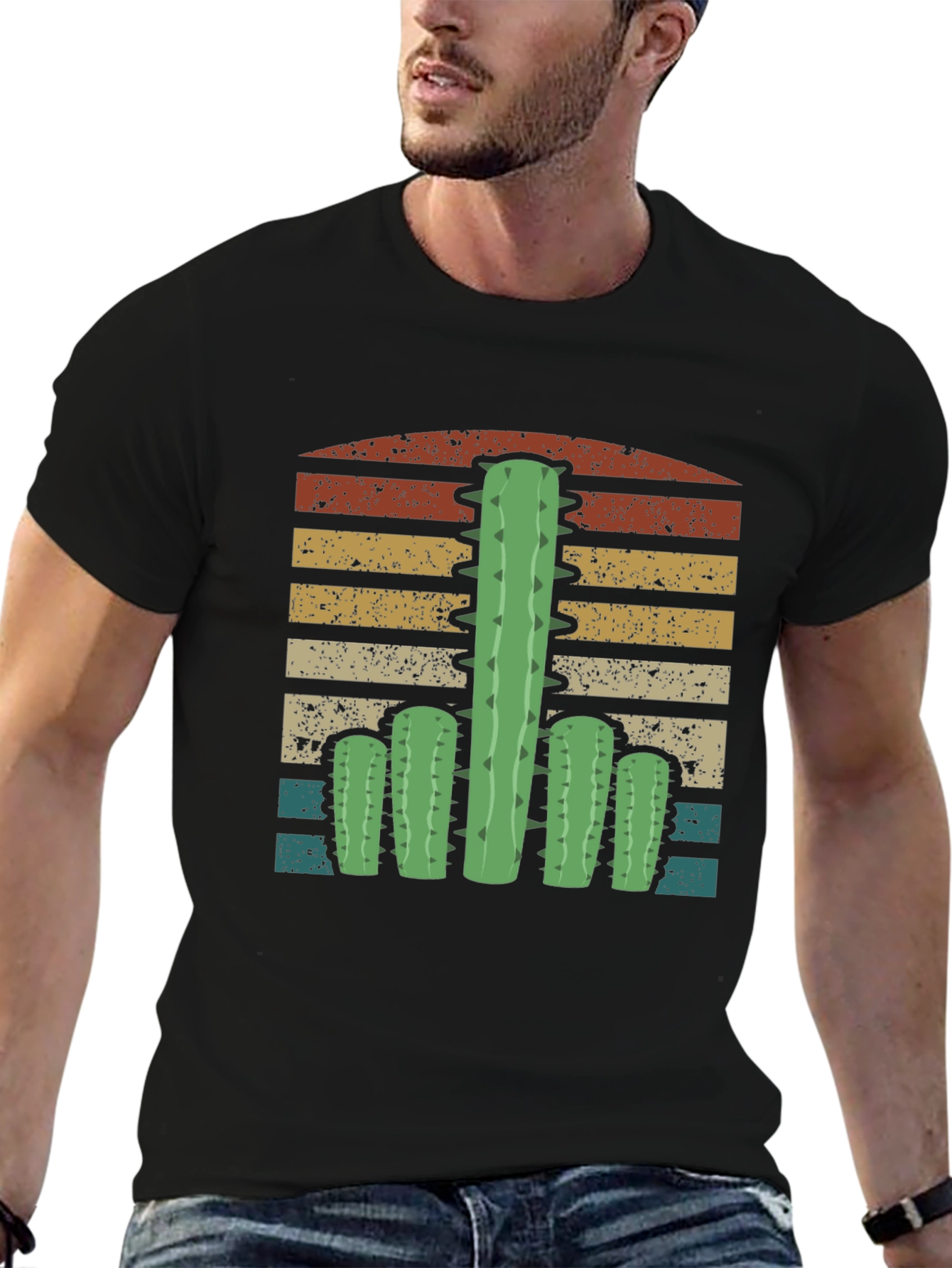 Black Cactus Sunset Graphic Tee - Unisex view 6