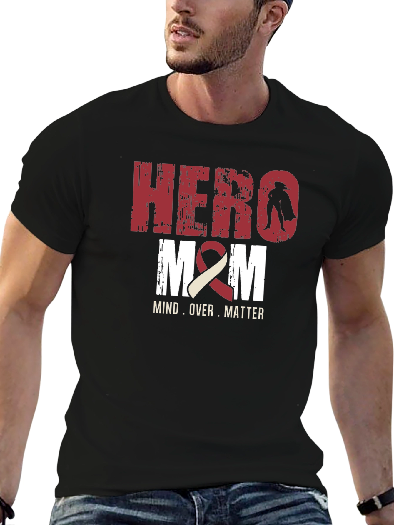 Black Hero Mom T-Shirt - Mind Over Matter view 6