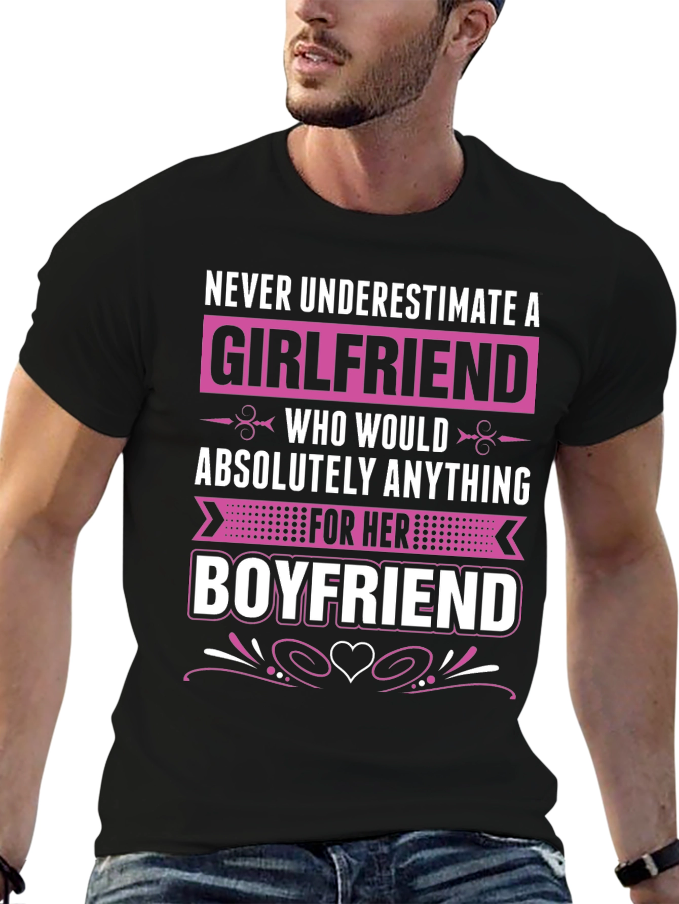 Black Girlfriend Boyfriend Graphic Tee - Novelty T-Shirt view 6