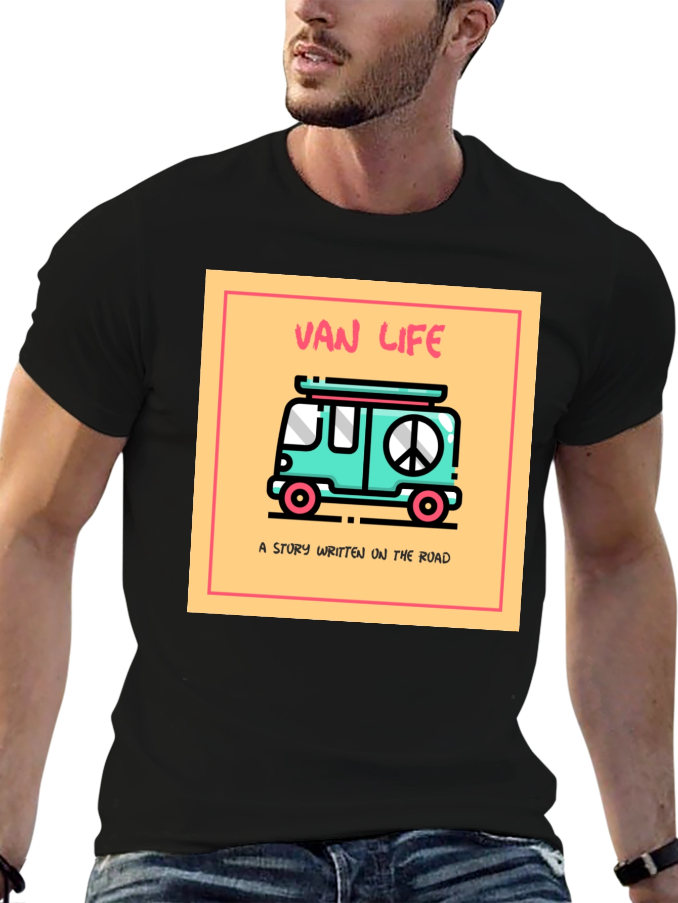 Black Van Life Graphic Tee - Road Trip Style view 6