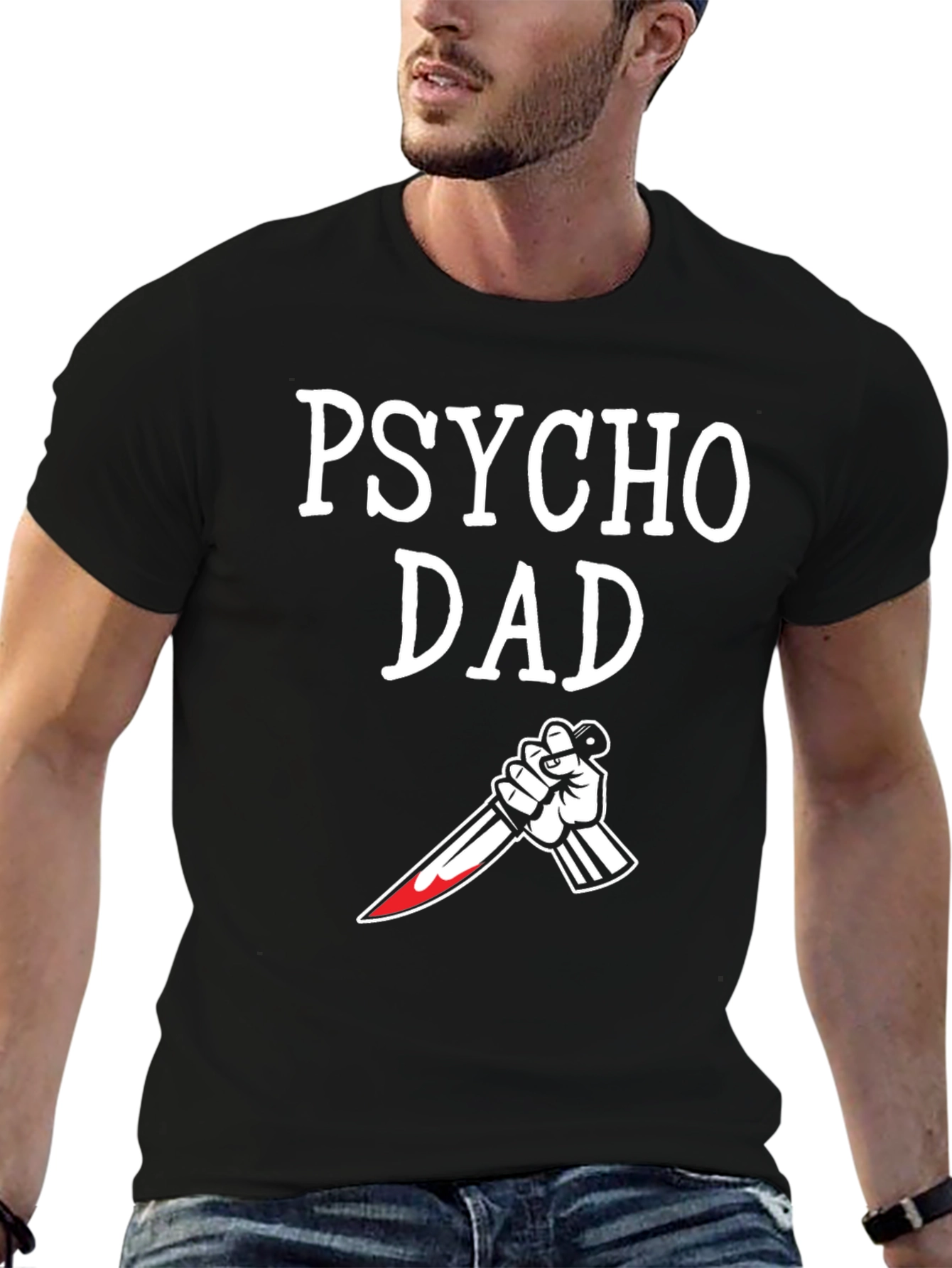 Black Psycho Dad Graphic T-Shirt view 6