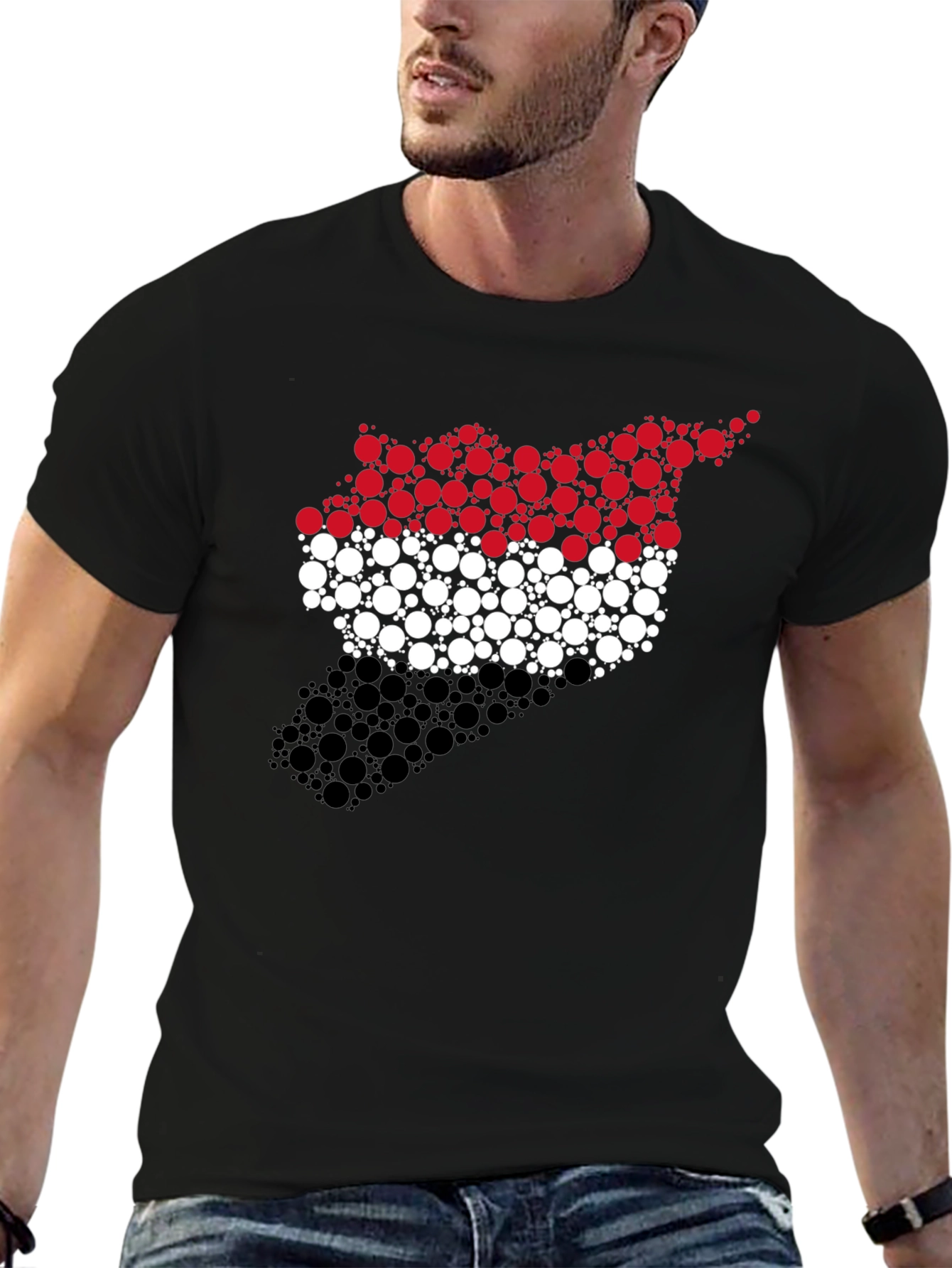 Syria Flag Circle Pattern Graphic Tee - 6