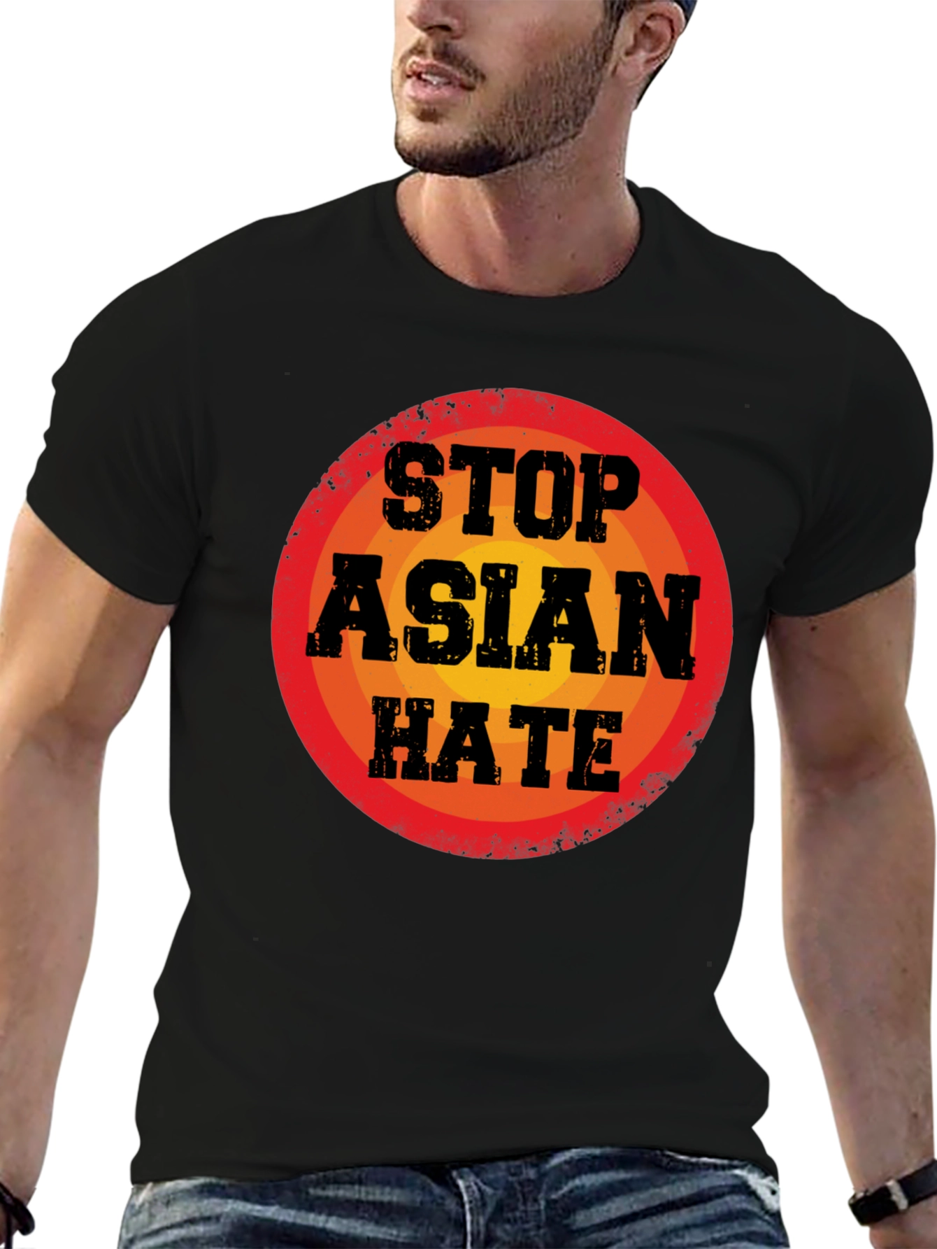 Black Stop Asian Hate T-Shirt view 6