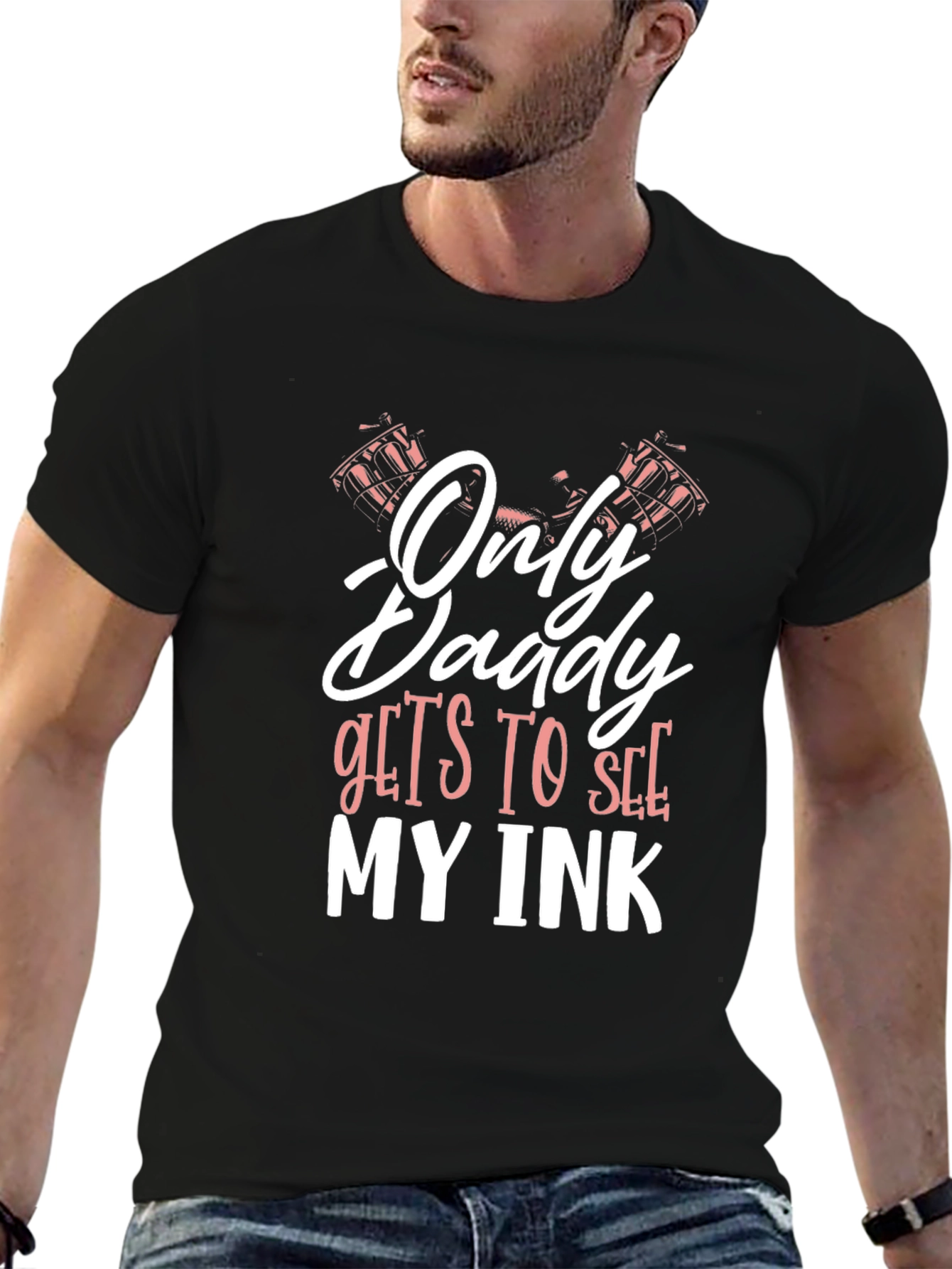 Black Only Daddy Gets To See My Ink T-Shirt view 6