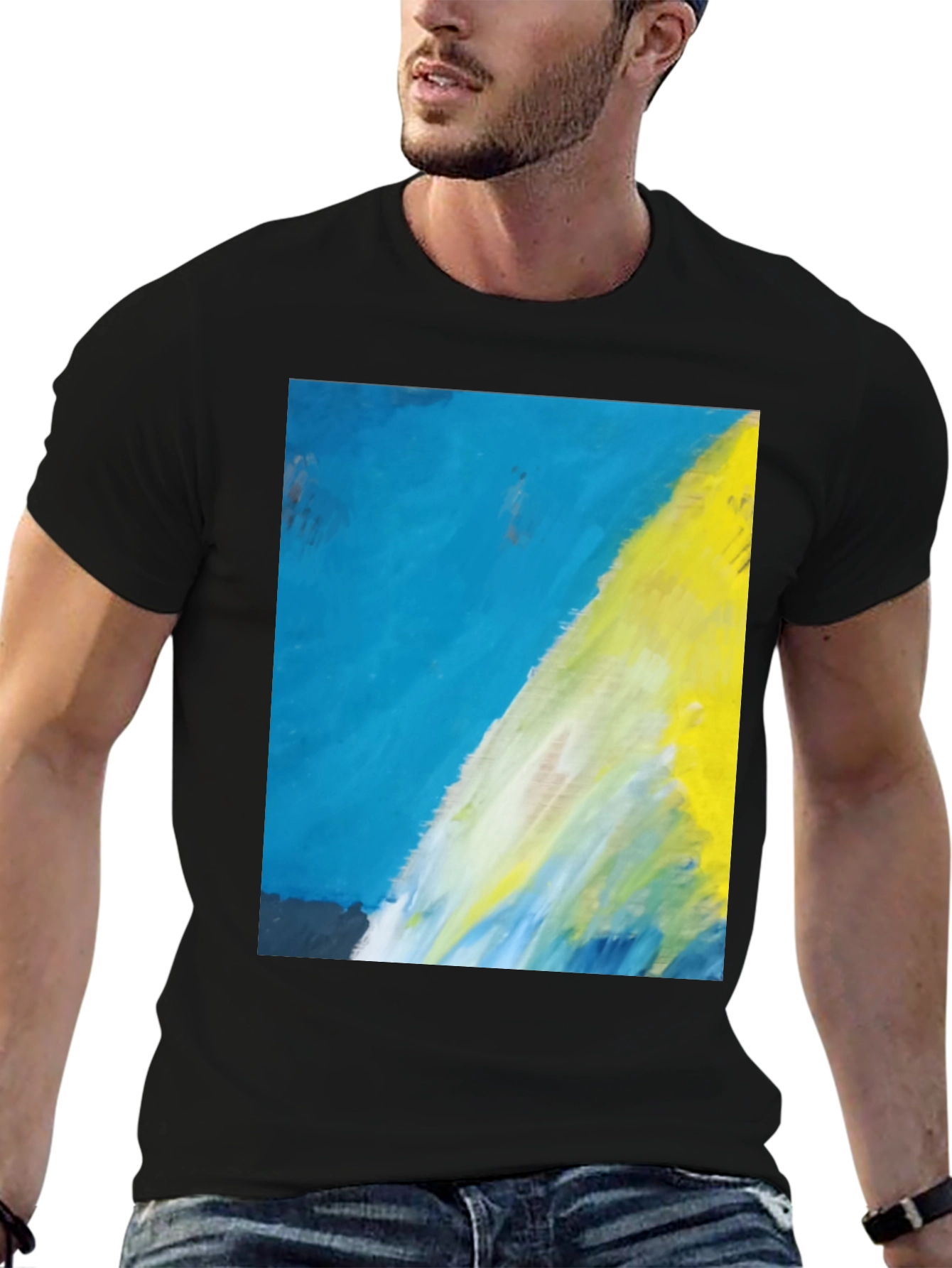 Black Abstract Art T-Shirt - Modern Graphic Tee view 6