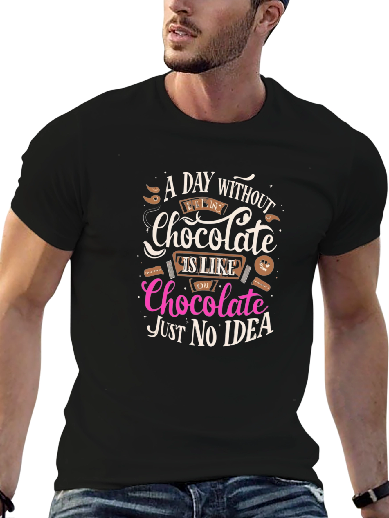 Black Chocolate Lover T-Shirt - A Day Without Chocolate view 6