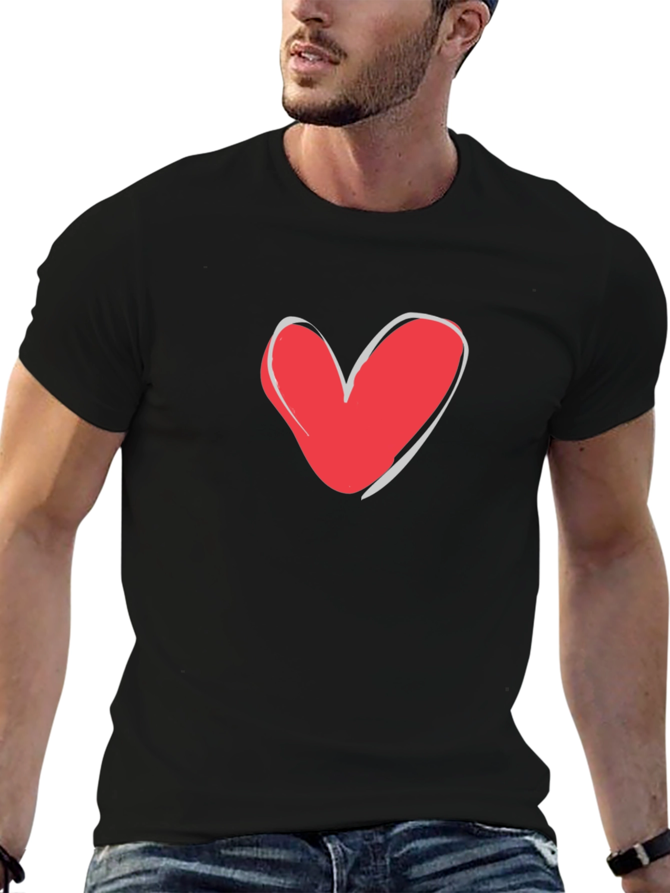 Black Heart Graphic Black T-Shirt view 6