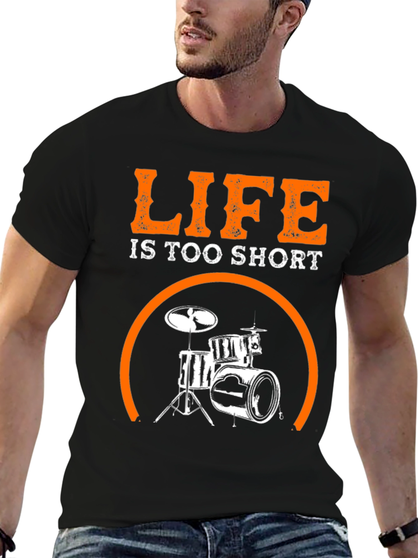 Black Life Is Too Short Drums T-Shirt view 6