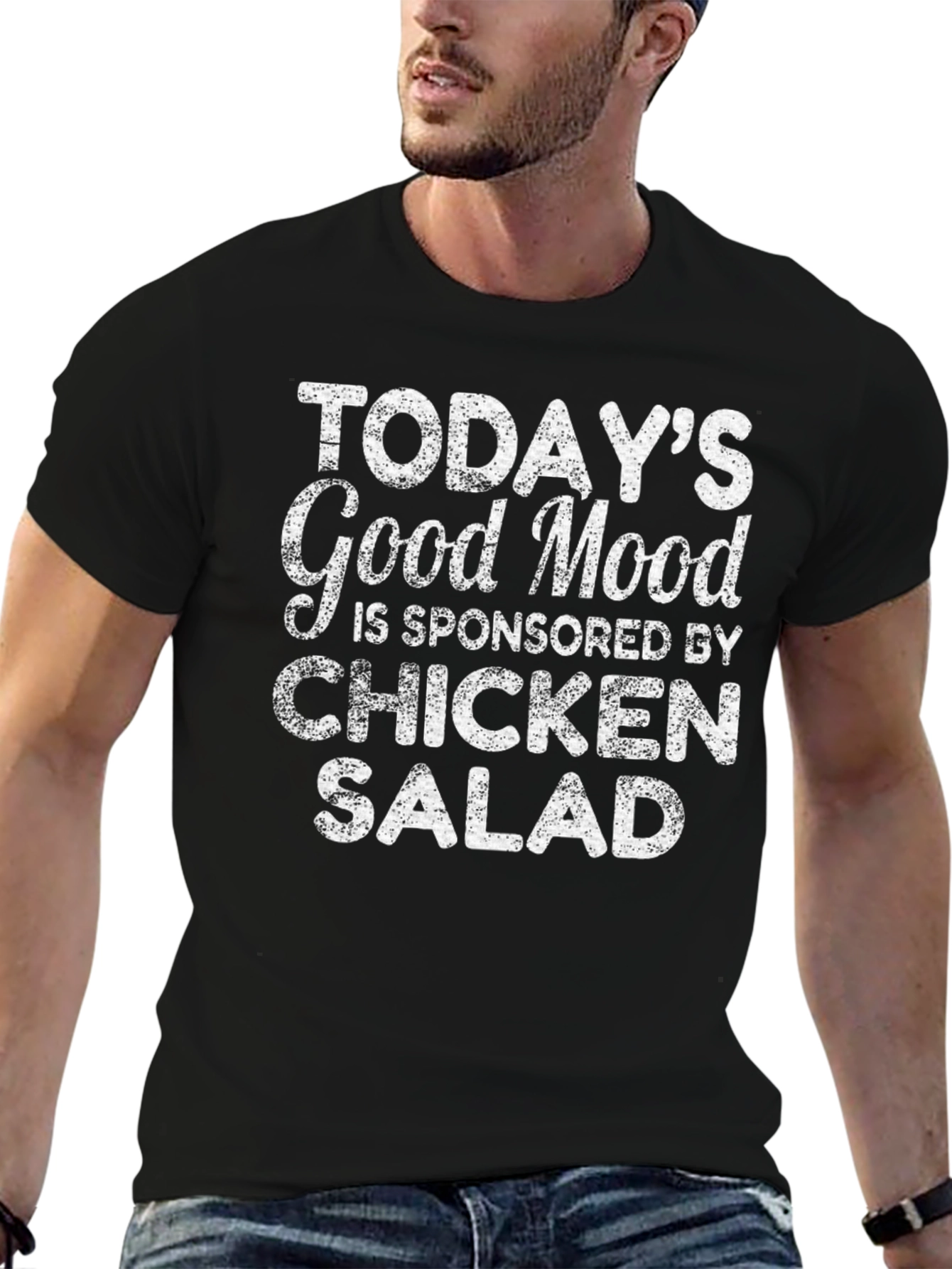 Black Chicken Salad Good Mood T-Shirt Funny Foodie Tee view 6