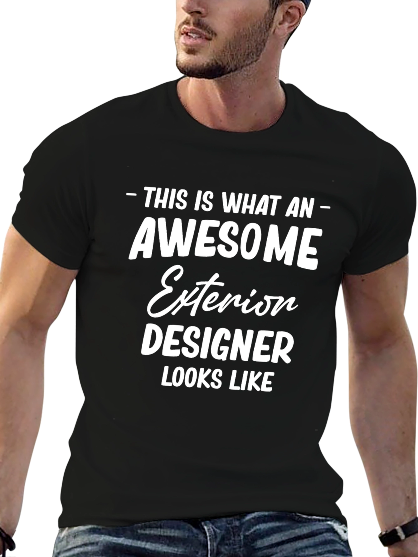 Black Awesome Exterior Designer T-Shirt - Black view 6